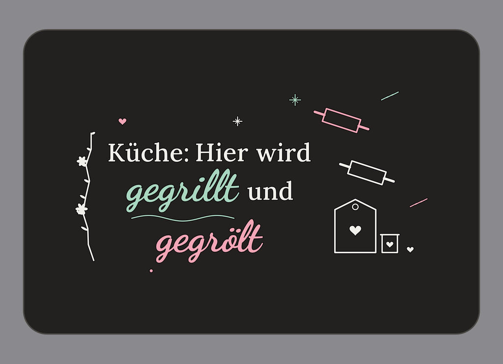 Display-Abdeckung passend für Thermomix TM7 – Küche: Hier wird gegrillt und gegrölt | mehrfarbig, Wunschfarbe möglich