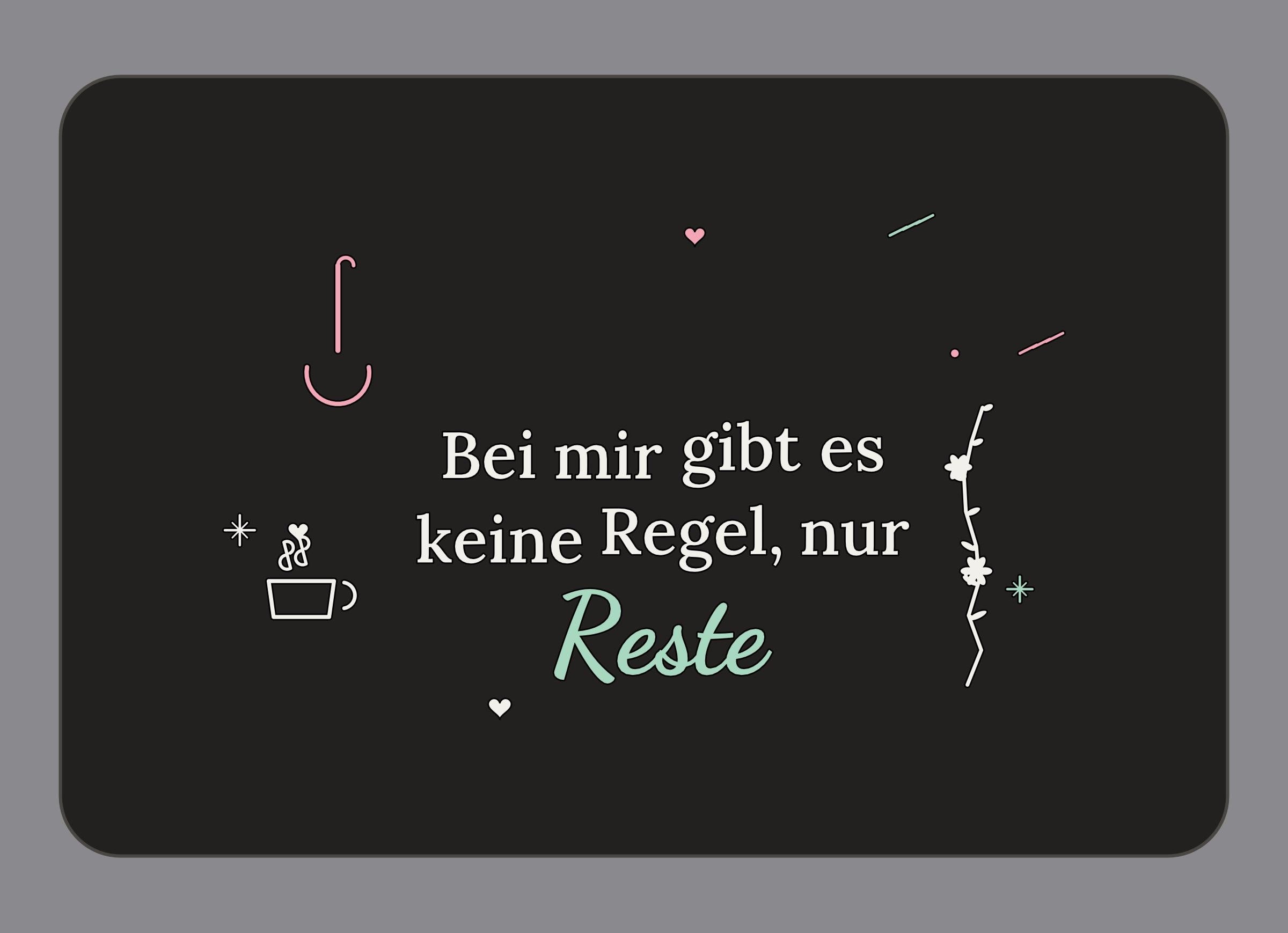 Display-Abdeckung passend für Thermomix TM7 – Bei mir gibt es keine Regel, nur Reste | mehrfarbig, Wunschfarbe möglich