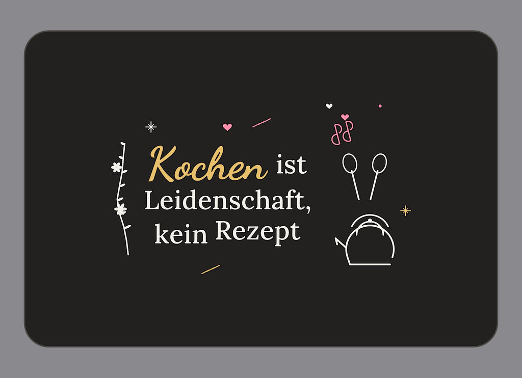 Display-Abdeckung passend für Thermomix TM7 – Kochen ist Leidenschaft, kein Rezept | mehrfarbig, Wunschfarbe möglich