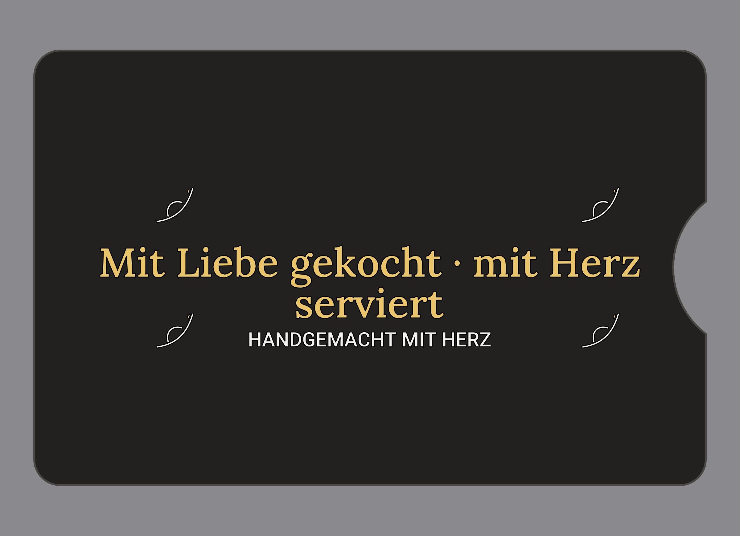Display-Abdeckung passend für Thermomix TM6 – Mit Liebe gekocht · mit Herz serviert | mehrfarbig, Wunschfarbe möglich
