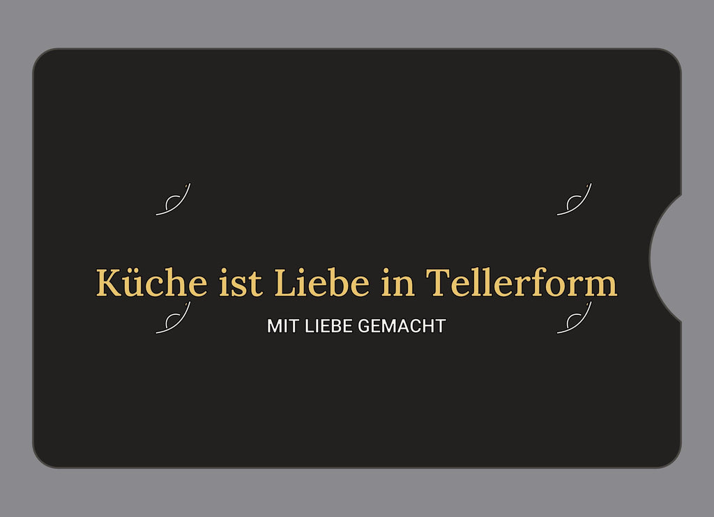 Display-Abdeckung passend für Thermomix TM6 – Küche ist Liebe in Tellerform | mehrfarbig, Wunschfarbe möglich