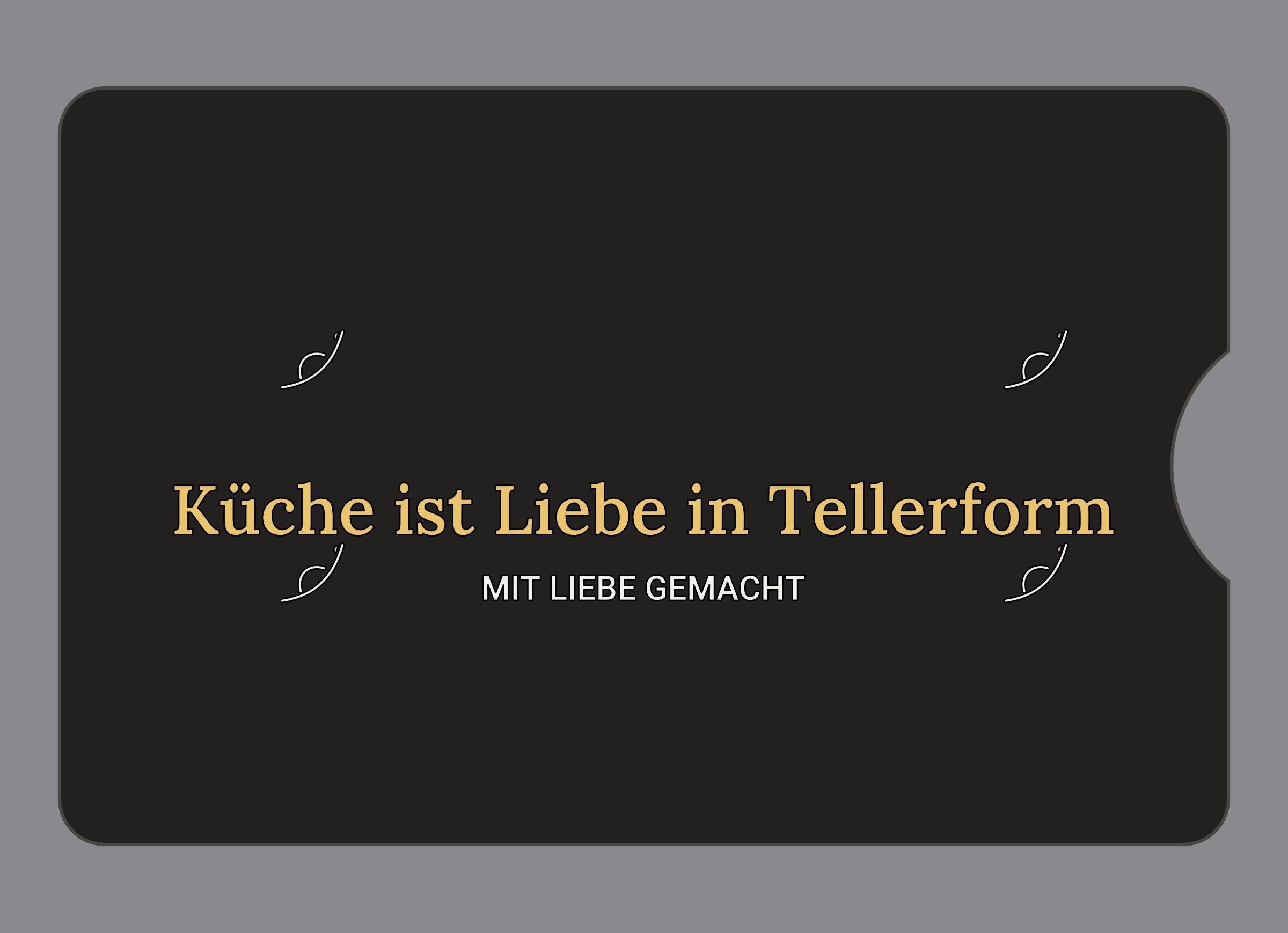 Display-Abdeckung passend für Thermomix TM6 – Küche ist Liebe in Tellerform | mehrfarbig, Wunschfarbe möglich
