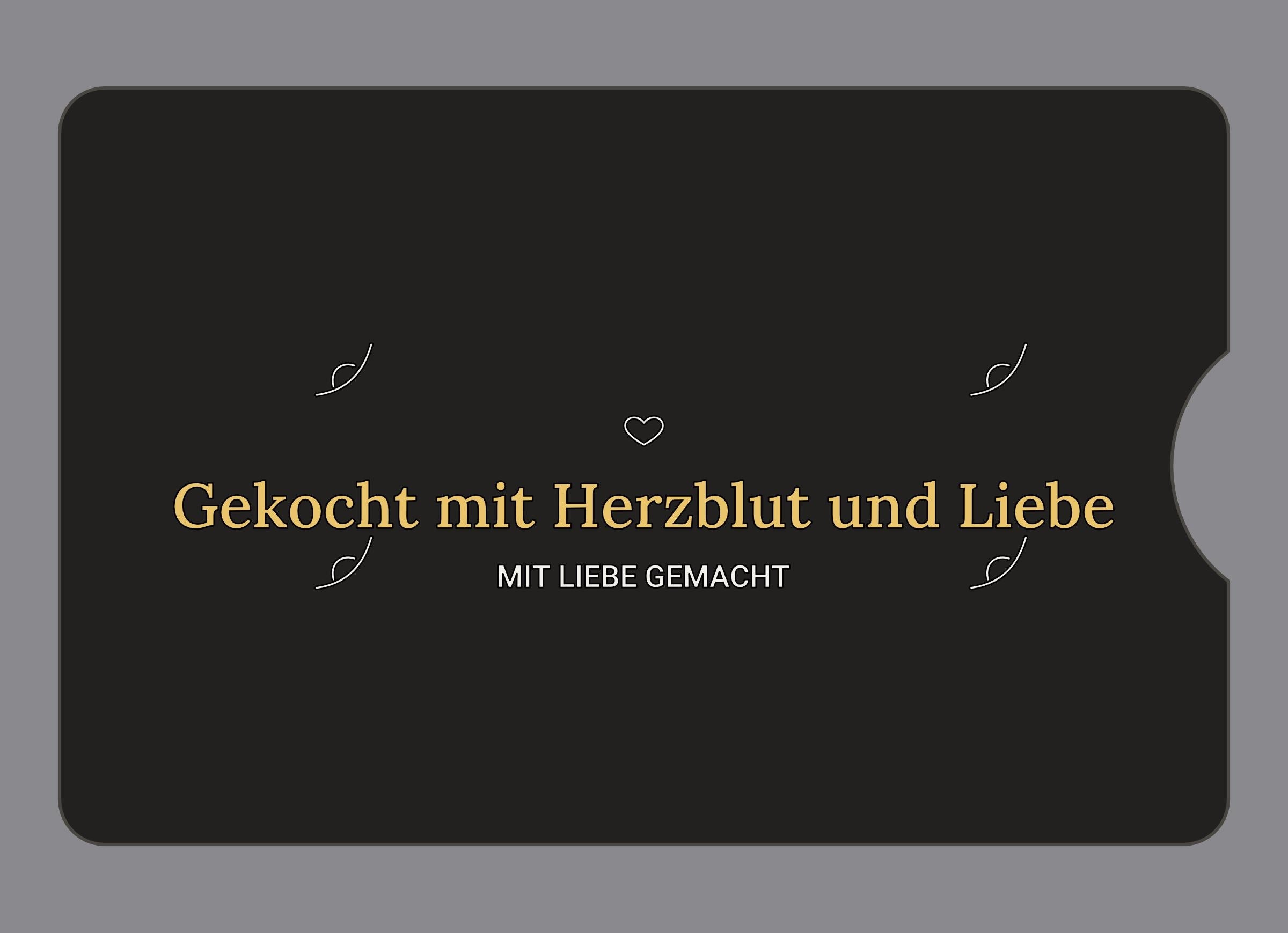 Display-Abdeckung passend für Thermomix TM6 – Gekocht mit Herzblut und Liebe | mehrfarbig, Wunschfarbe möglich