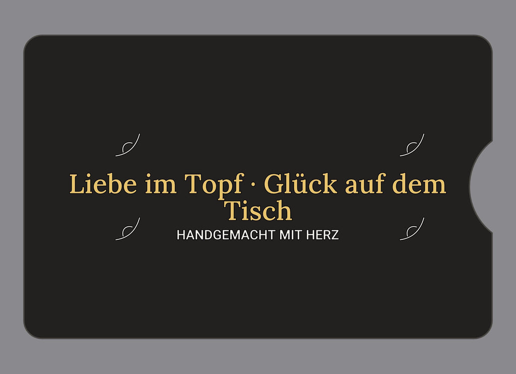 Display-Abdeckung passend für Thermomix TM6 – Liebe im Topf · Glück auf dem Tisch | mehrfarbig, Wunschfarbe möglich