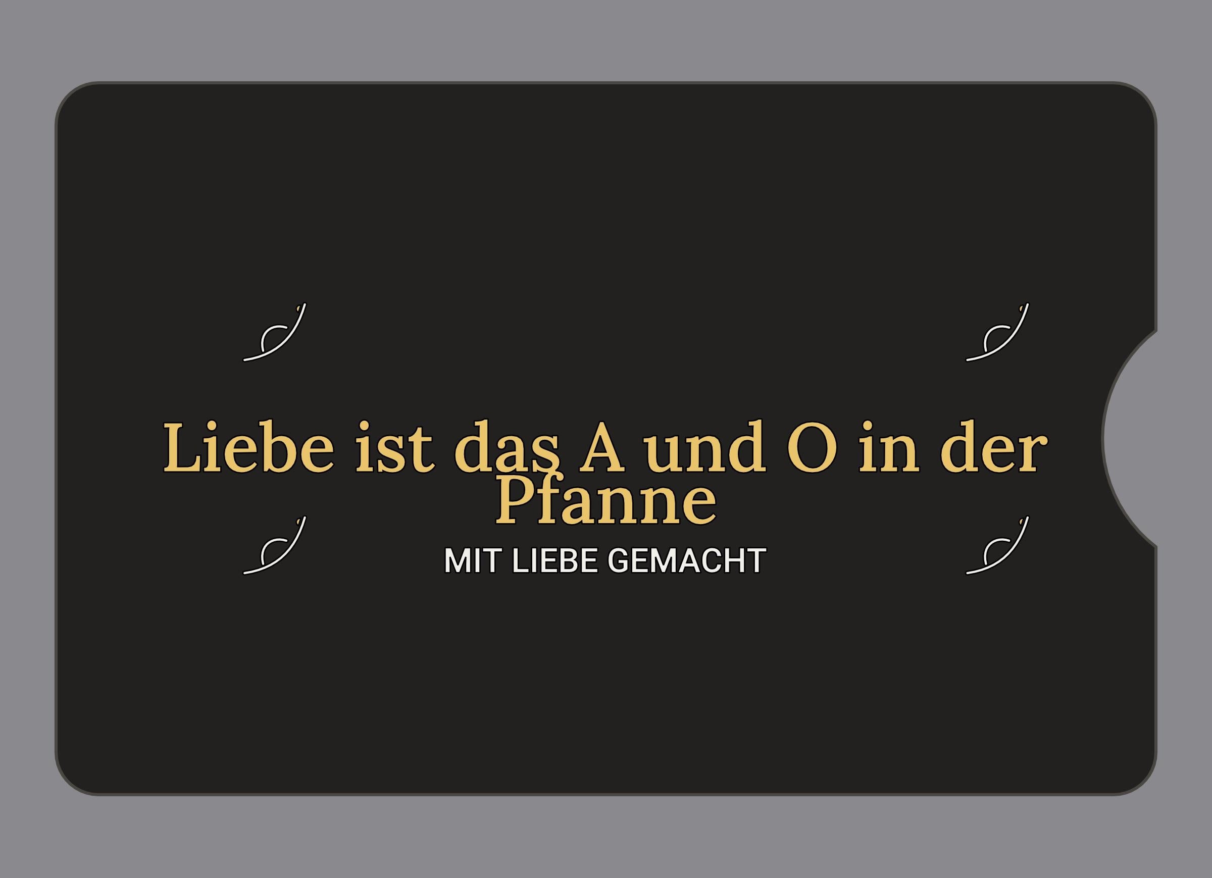Display-Abdeckung passend für Thermomix TM6 – Liebe ist das A und O in der Pfanne | mehrfarbig, Wunschfarbe möglich