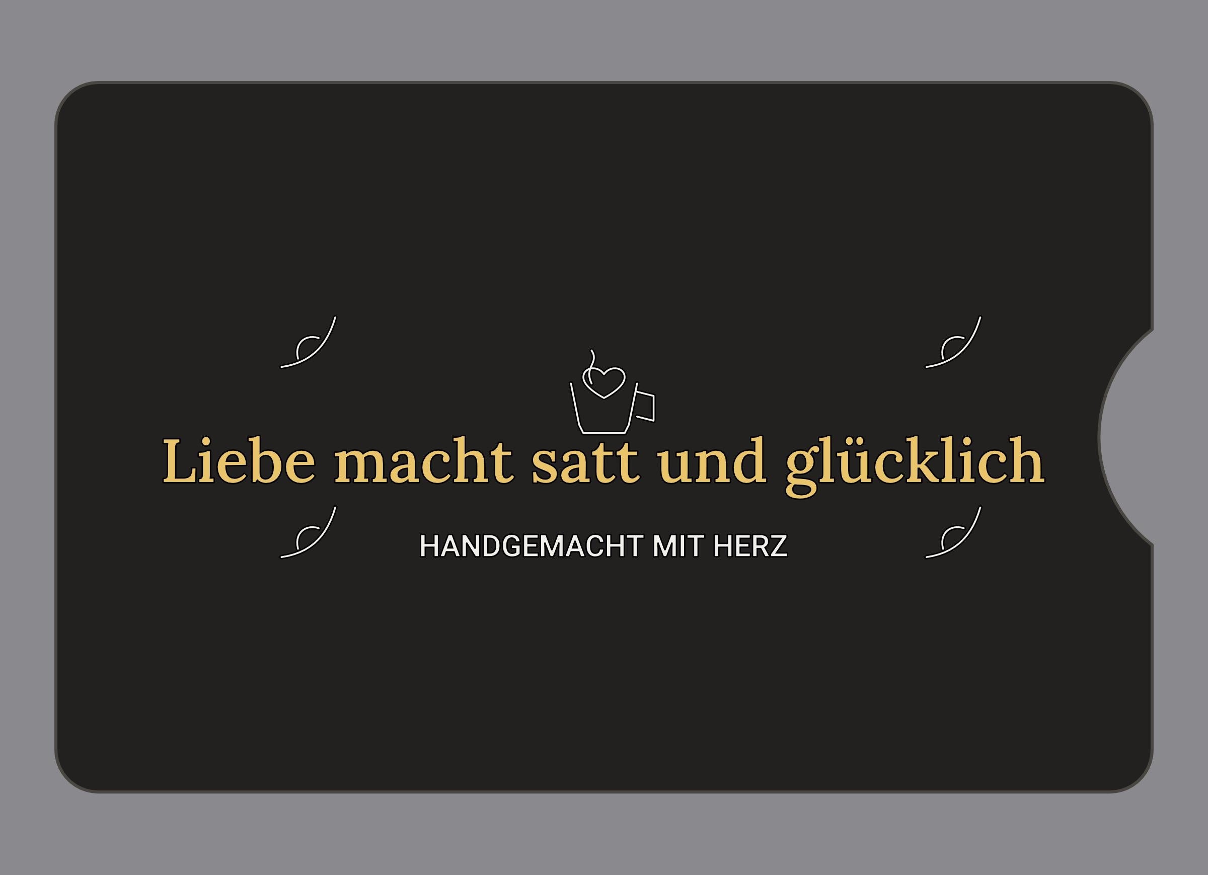 Display-Abdeckung passend für Thermomix TM6 – Liebe macht satt und glücklich | mehrfarbig, Wunschfarbe möglich