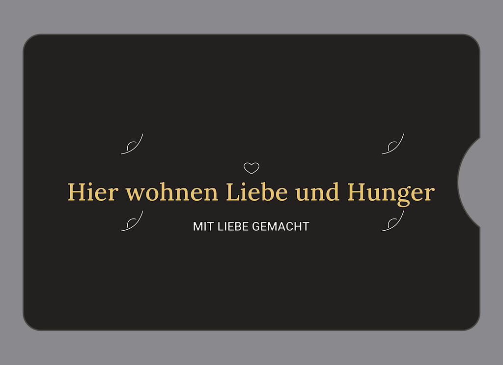 Display-Abdeckung passend für Thermomix TM6 – Hier wohnen Liebe und Hunger | mehrfarbig, Wunschfarbe möglich