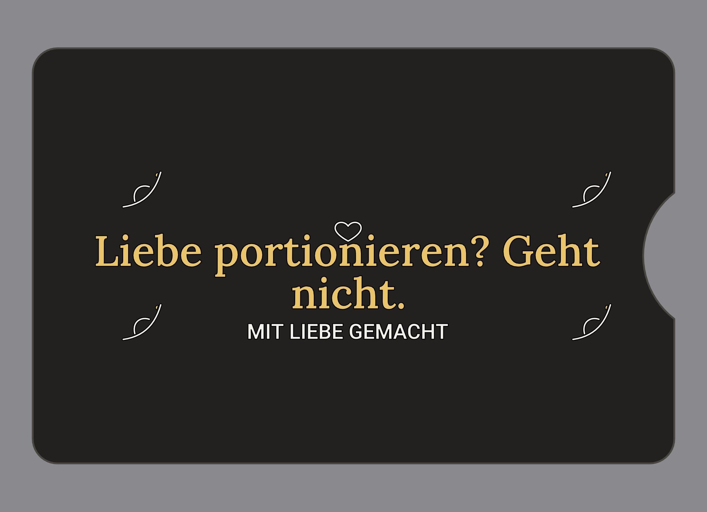 Display-Abdeckung passend für Thermomix TM6 – Liebe portionieren? Geht nicht. | mehrfarbig, Wunschfarbe möglich