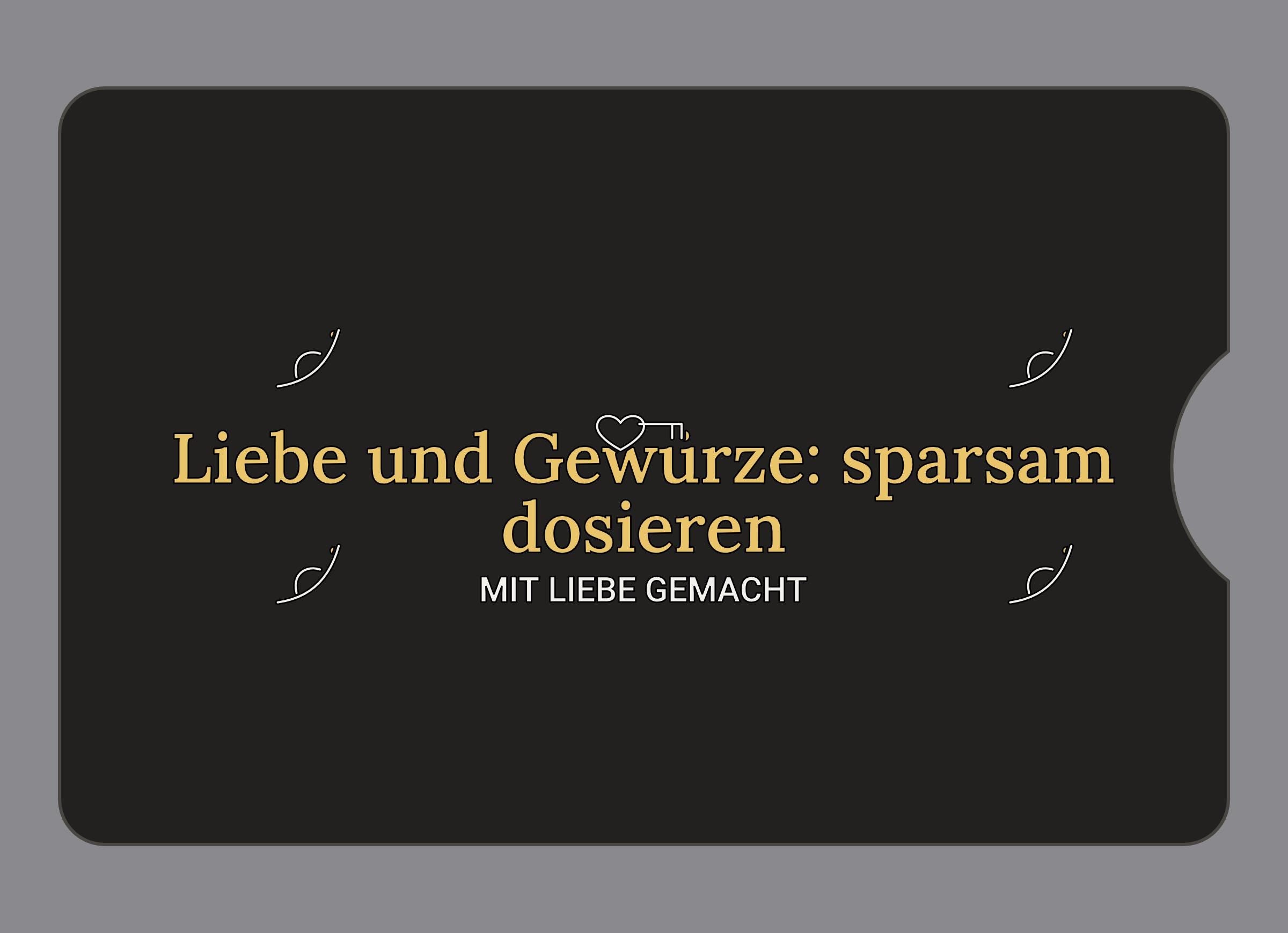 Display-Abdeckung passend für Thermomix TM6 – Liebe und Gewürze: sparsam dosieren | mehrfarbig, Wunschfarbe möglich