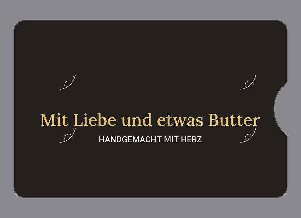 Display-Abdeckung passend für Thermomix TM6 – Mit Liebe und etwas Butter | mehrfarbig, Wunschfarbe möglich