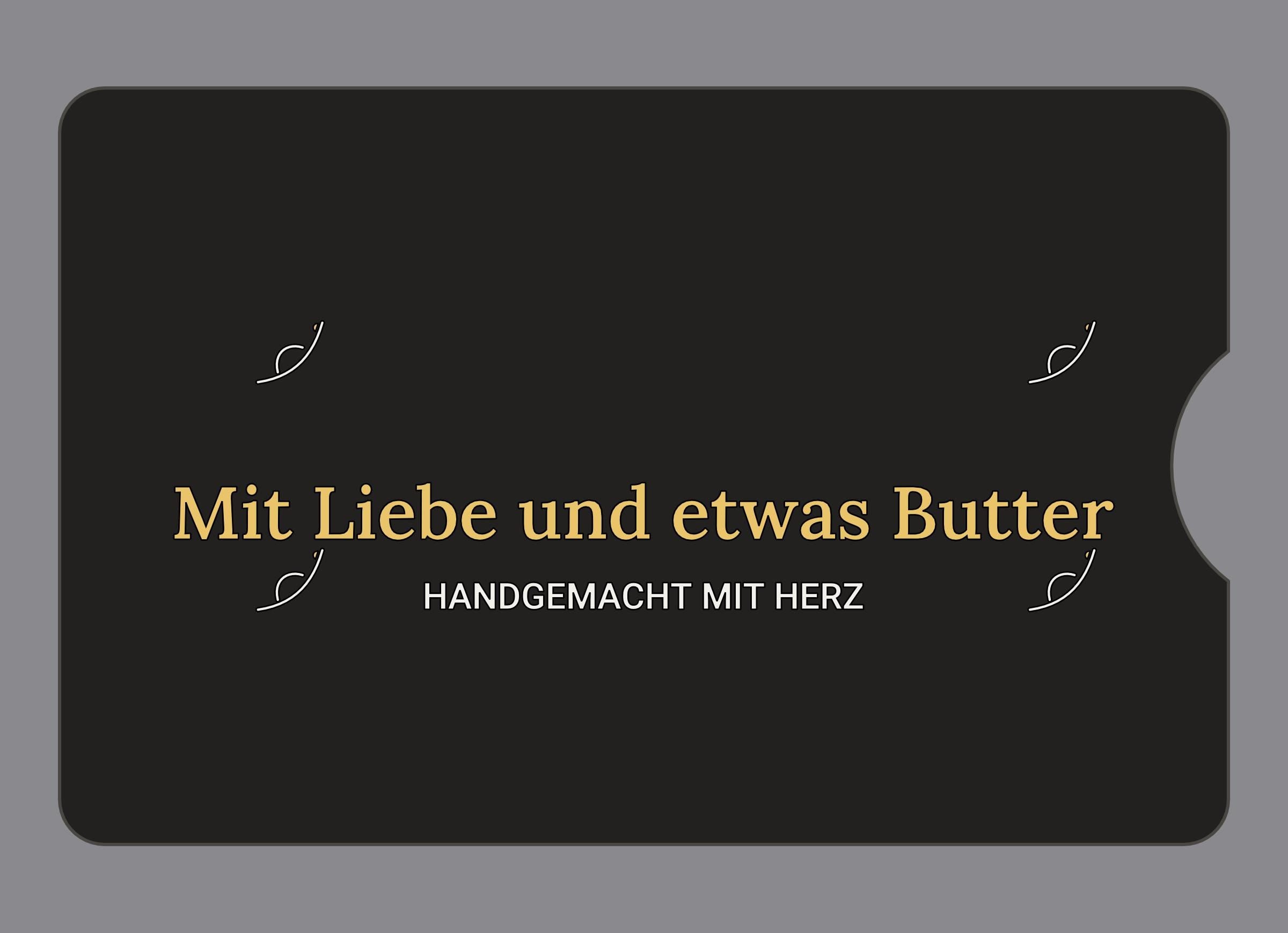 Display-Abdeckung passend für Thermomix TM6 – Mit Liebe und etwas Butter | mehrfarbig, Wunschfarbe möglich