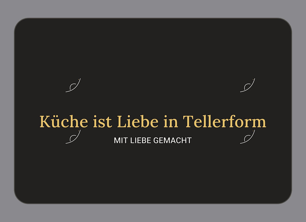 Display-Abdeckung passend für Thermomix TM7 – Küche ist Liebe in Tellerform | mehrfarbig, Wunschfarbe möglich