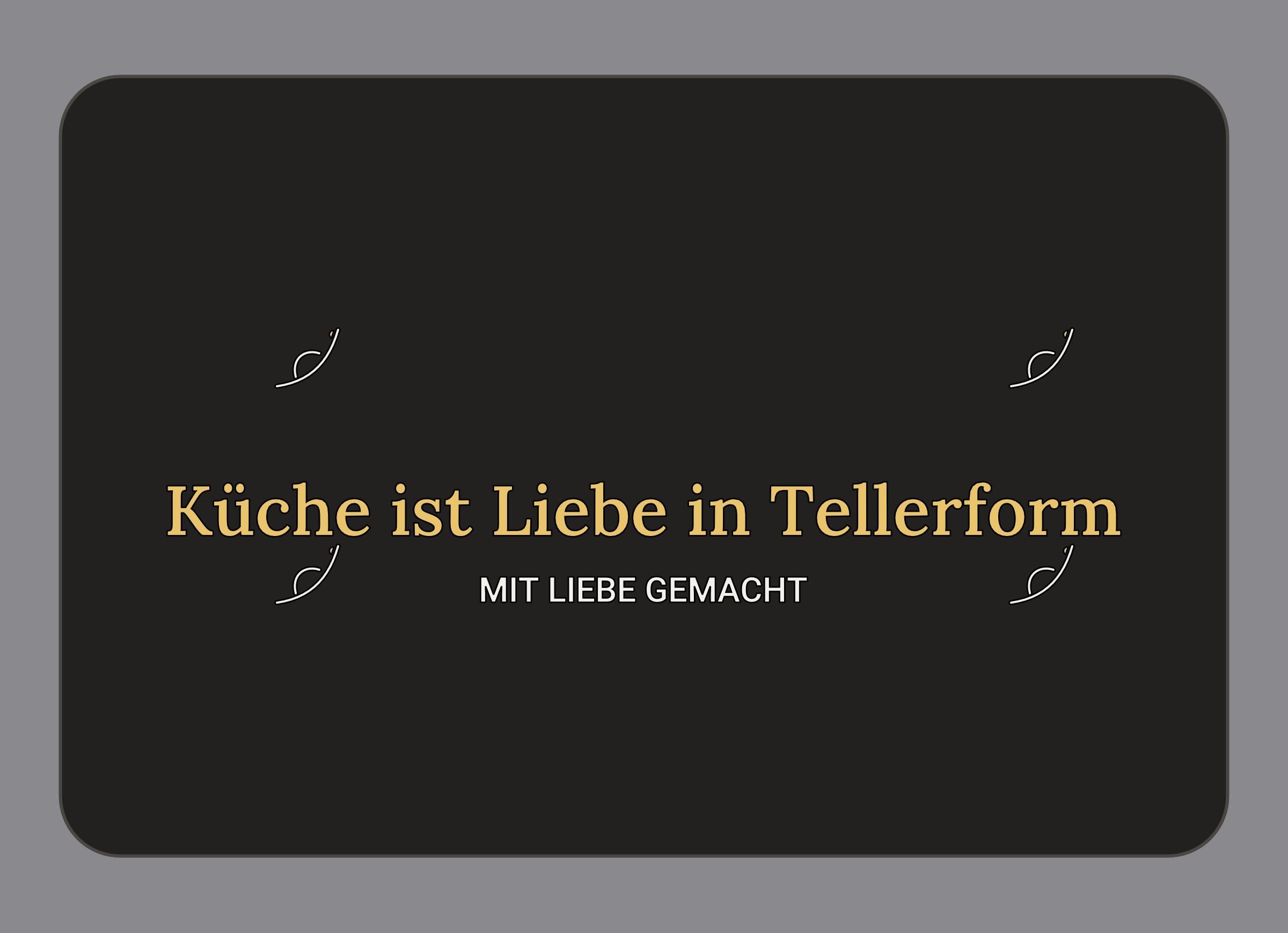 Display-Abdeckung passend für Thermomix TM7 – Küche ist Liebe in Tellerform | mehrfarbig, Wunschfarbe möglich