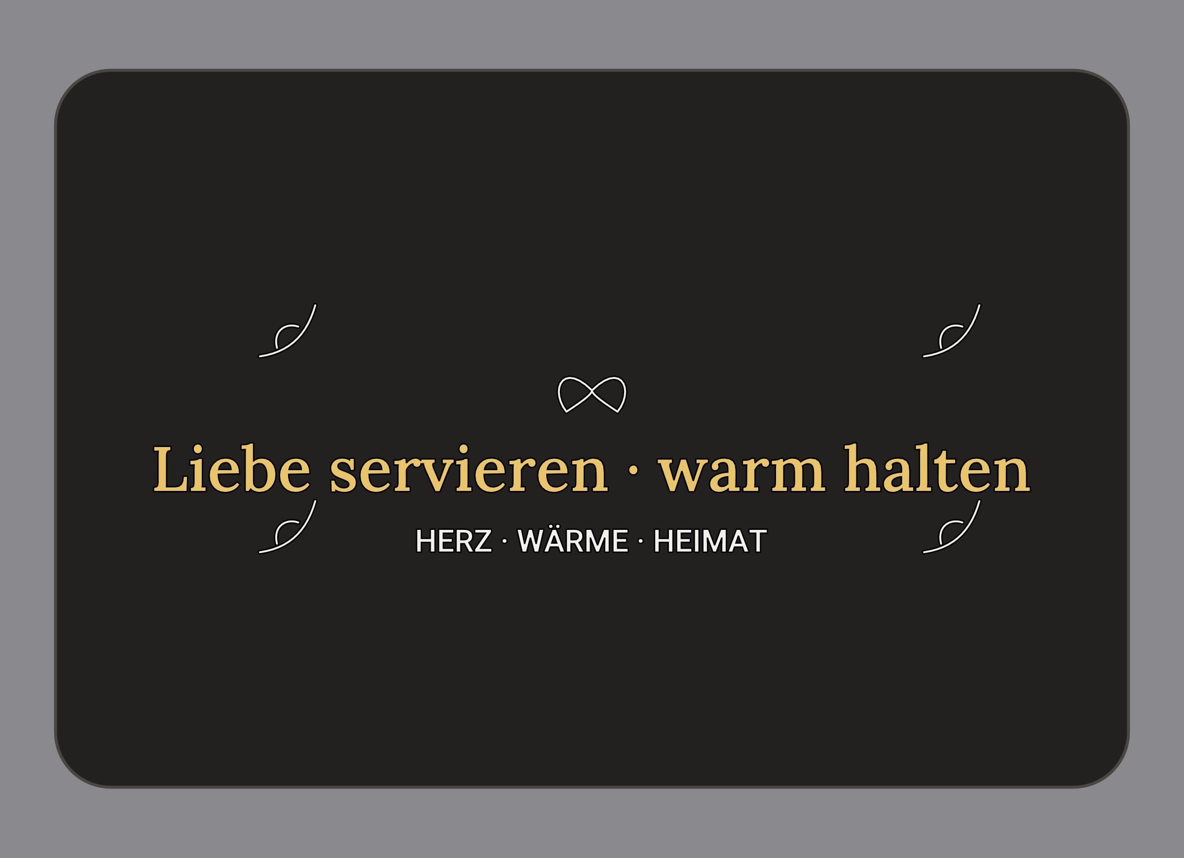 Display-Abdeckung passend für Thermomix TM7 – Liebe servieren · warm halten | mehrfarbig, Wunschfarbe möglich