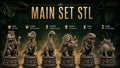 Dino Chess Set - 6 Dinosaurier-Schachfiguren STL
