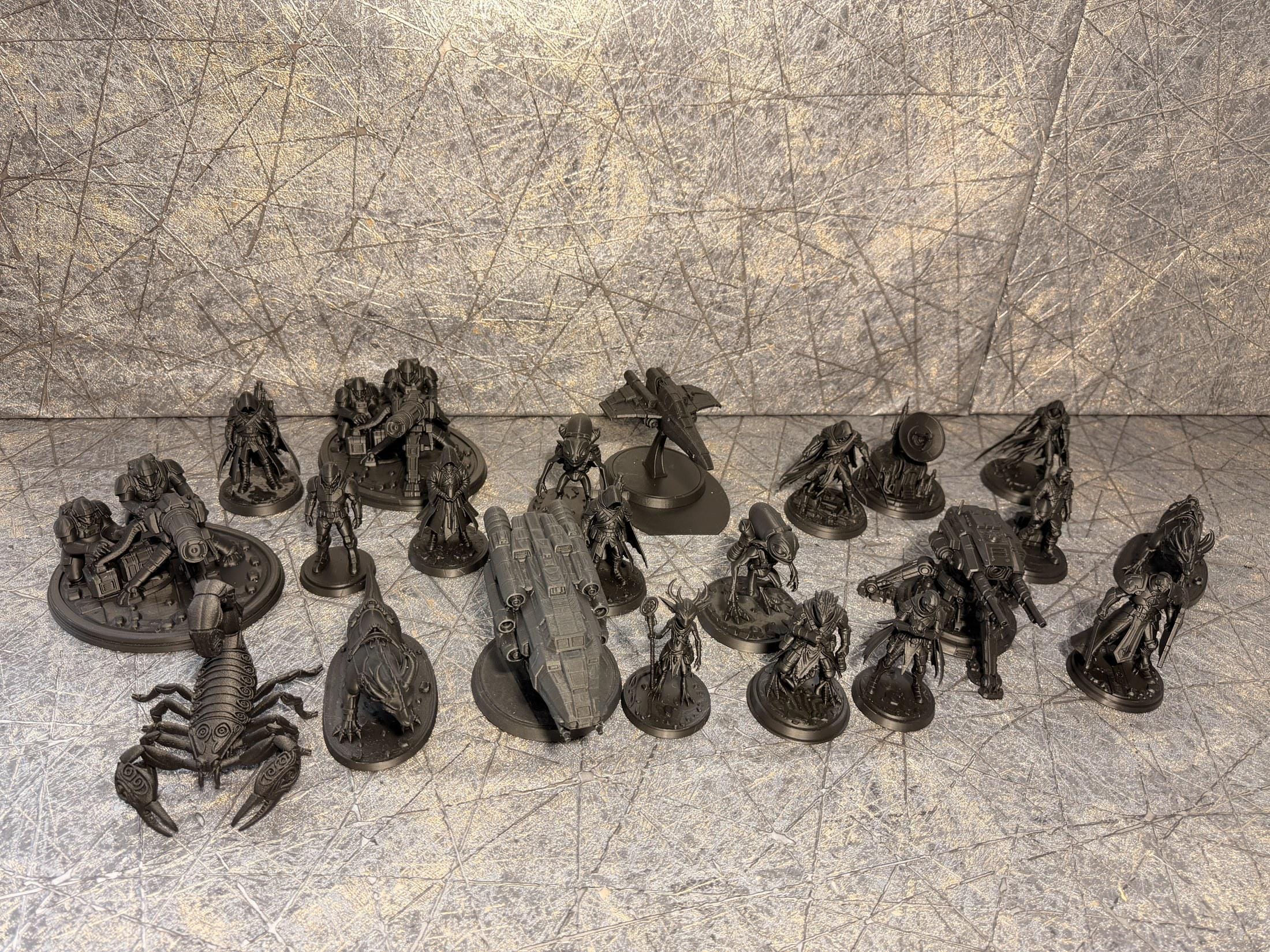 Galactic Frontier STL – 60+ Sci-Fi Miniatures 3D Print Files | Space Soldiers, Aliens, Mechs & Creatures | Tabletop Wargaming | Download FehnFactory