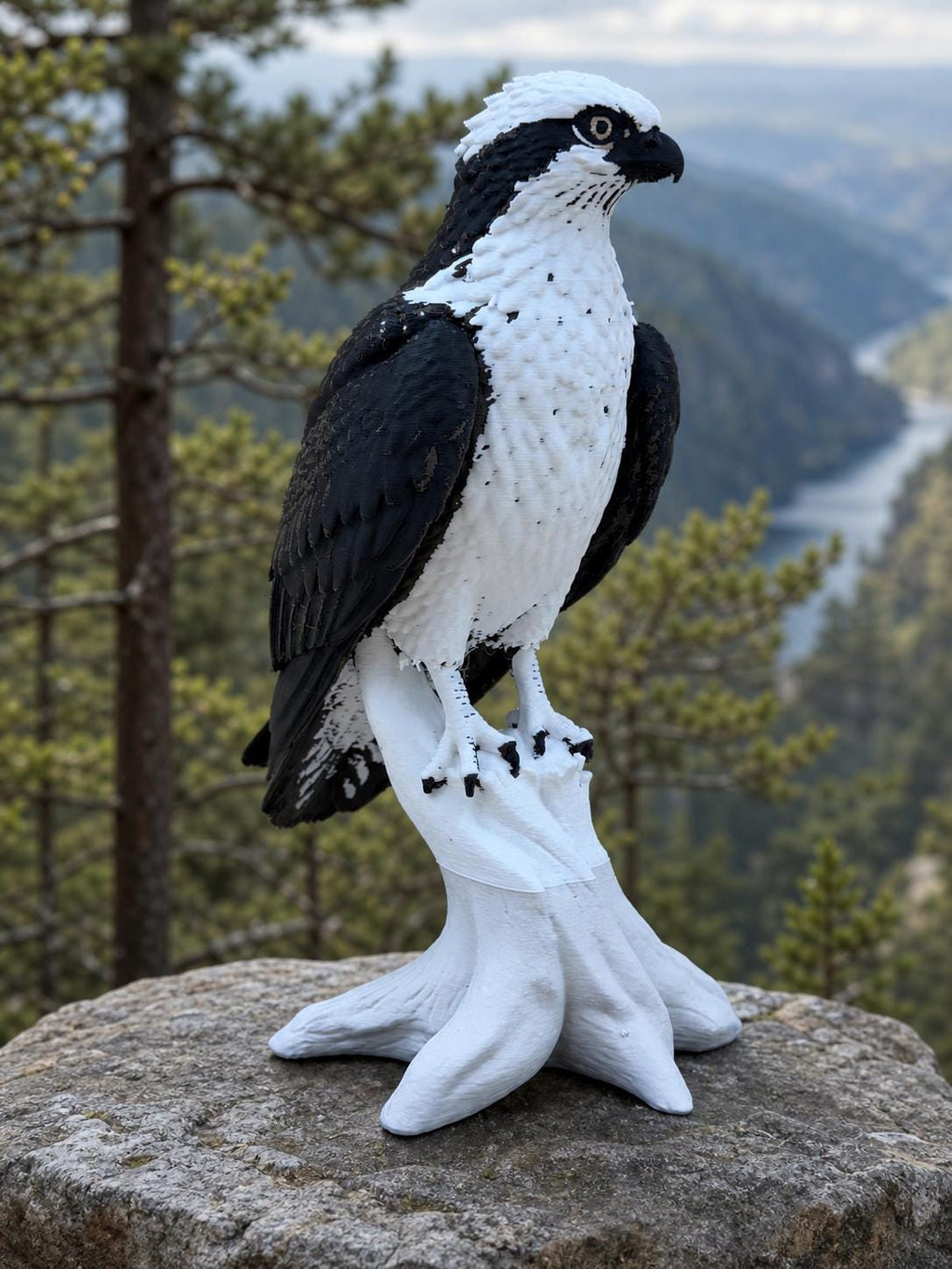 High Perch Osprey – Freistehende Fischadler-Skulptur auf Baumstumpf | Greifvogel-Deko | Made in Germany FehnFactory