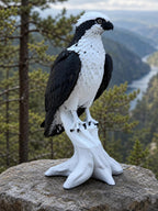 High Perch Osprey – Freistehende Fischadler-Skulptur auf Baumstumpf | Greifvogel-Deko | Made in Germany FehnFactory