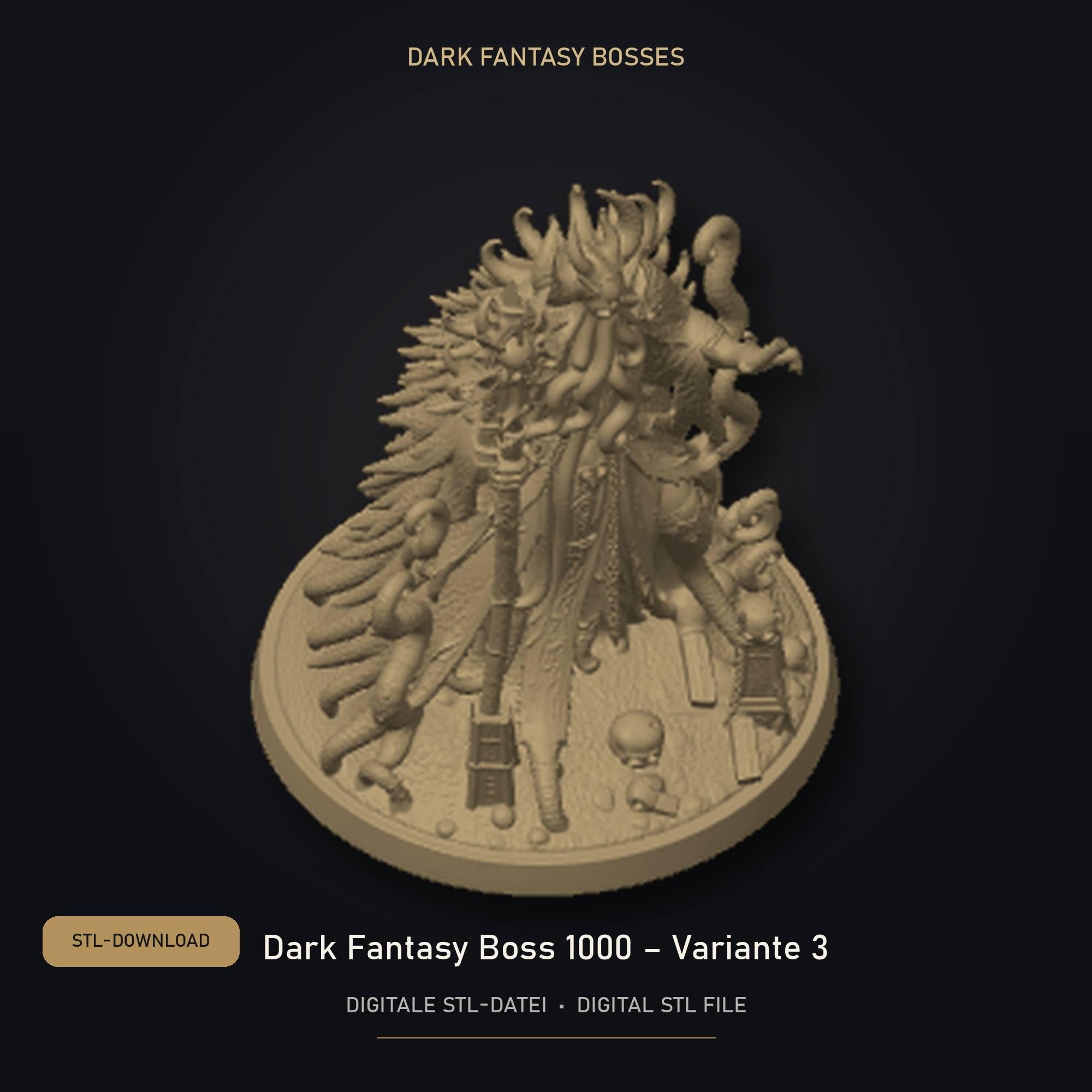 Dark Fantasy Boss 1000 - Variante 3 STL Datei | Private Lizenz für 3D Druck