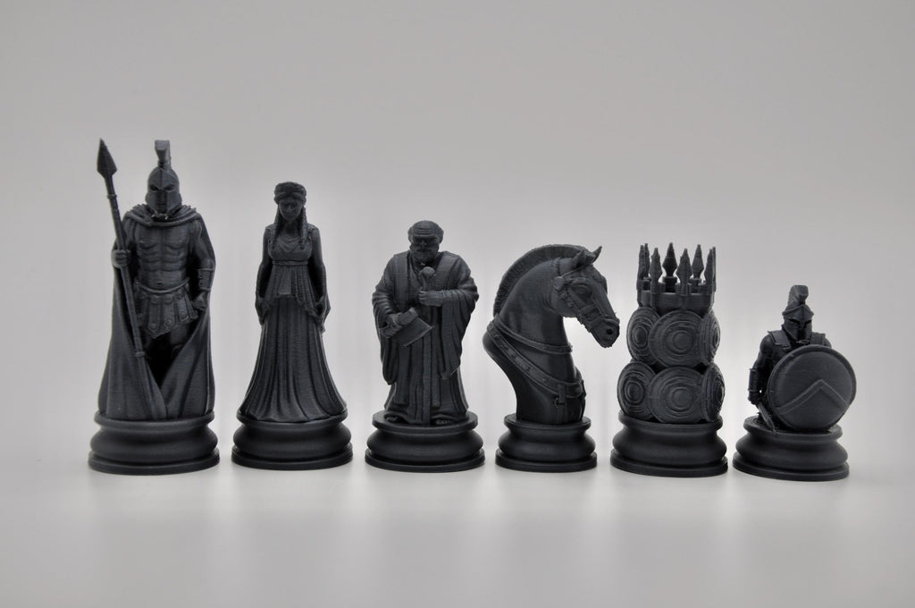 Spartaner-Schachfigurenset – komplettes 32-teiliges, 3D-gedrucktes PLA-Schachset | Geschenk für Schachfans | Sammlerstück | Made in Germany FehnFactory