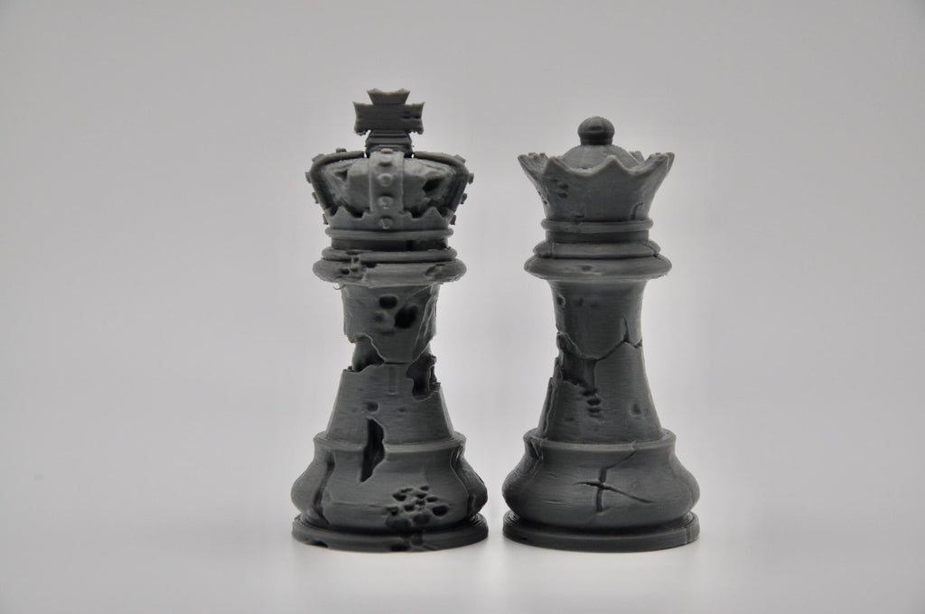 Zombie-Staunton-Schachfigurenset – komplettes 32-teiliges, 3D-gedrucktes PLA-Schachset | Geschenk für Schachfans | Made in Germany FehnFactory
