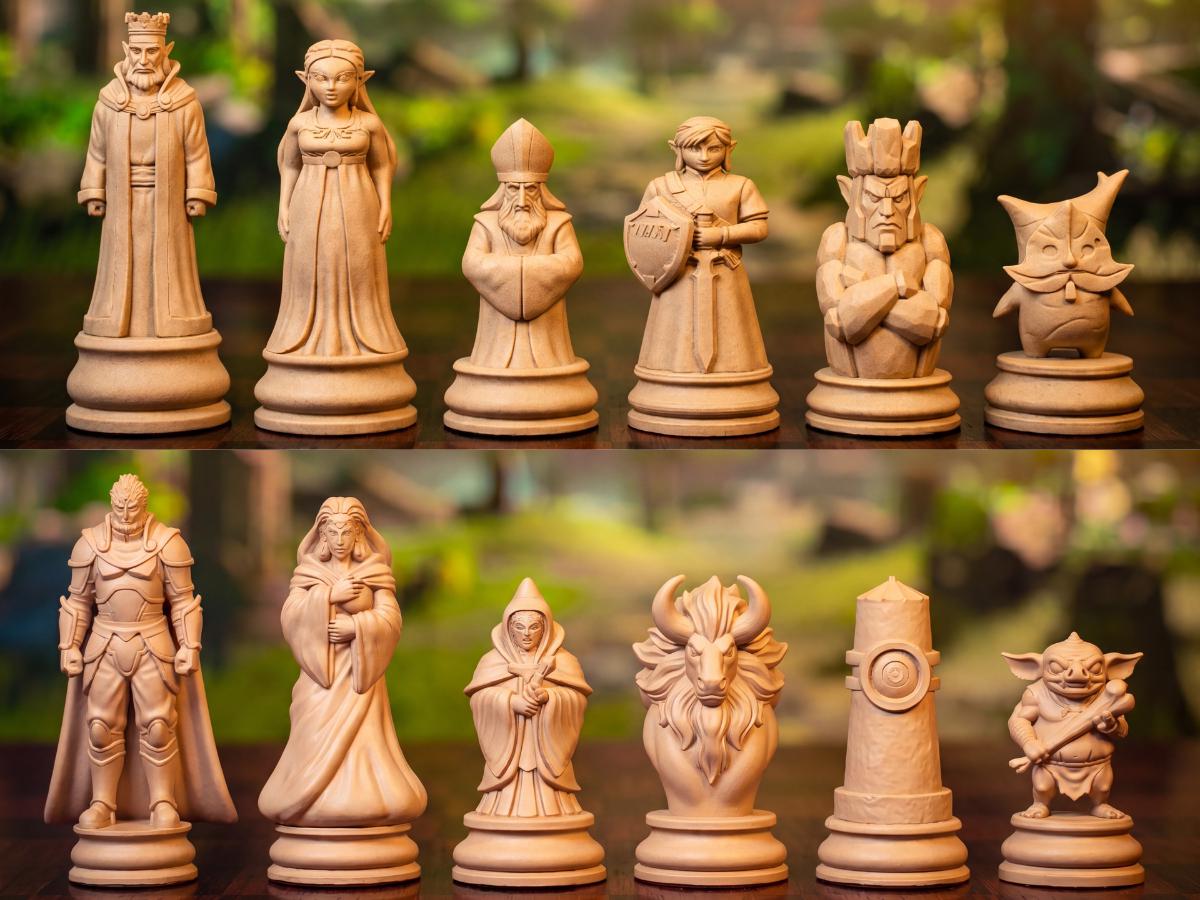 Fantasy-Helden-Schachfigurenset – komplettes 32-teiliges, 3D-gedrucktes PLA-Schachset | Geschenk für Schachfans | Made in Germany FehnFactory