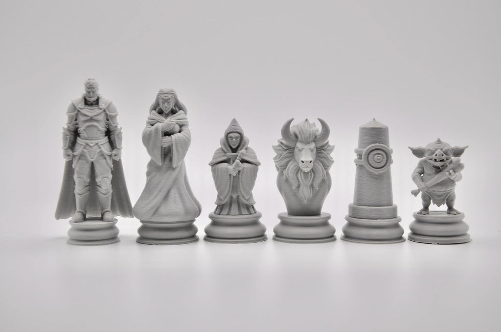 Fantasy-Schurken-Schachfigurenset – komplettes 32-teiliges, 3D-gedrucktes PLA-Schachset | Geschenk für Schachfans | Made in Germany FehnFactory