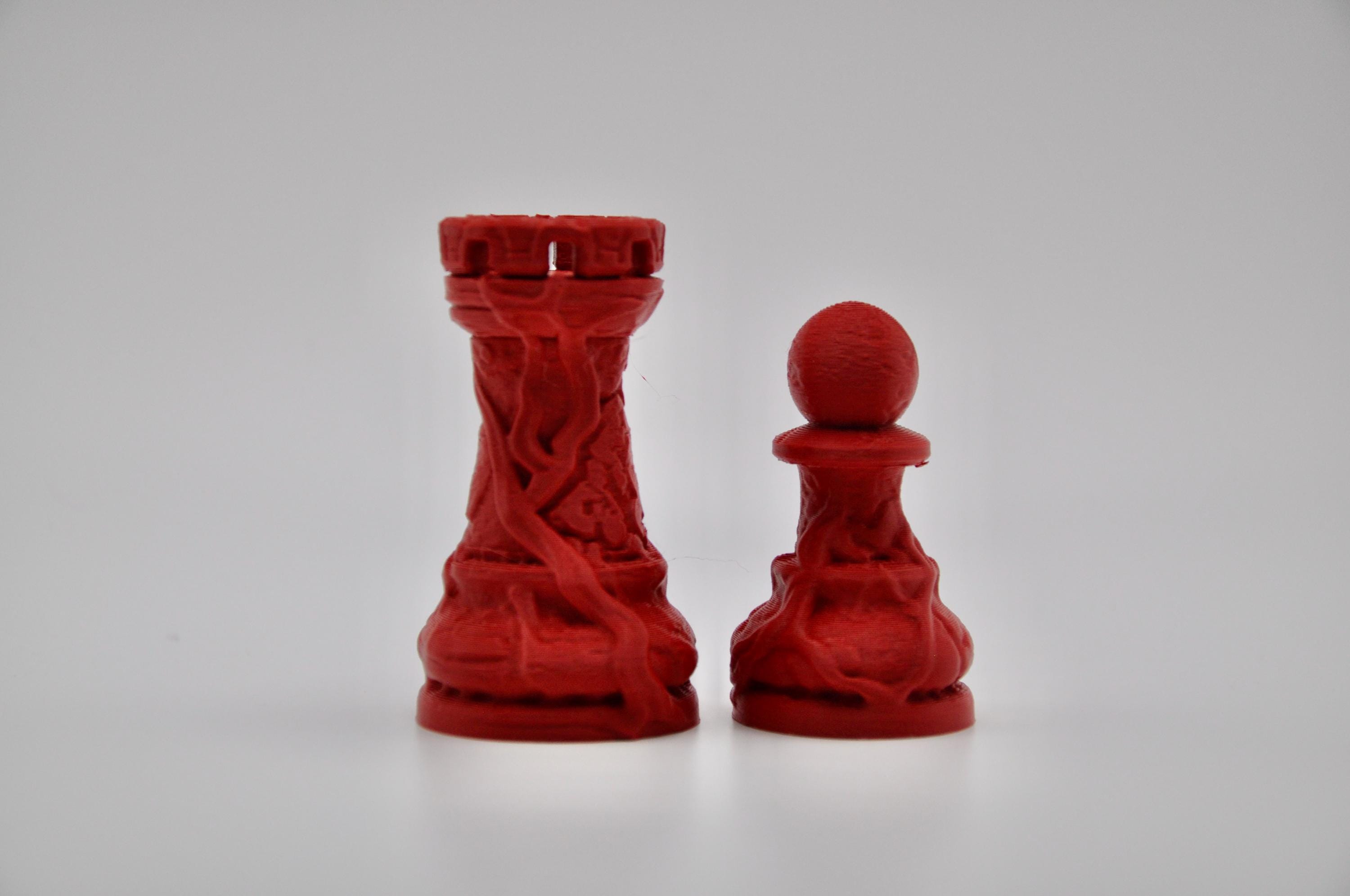 Lava-Staunton-Schachfigurenset – komplettes 32-teiliges, 3D-gedrucktes PLA-Schachset | Geschenk für Schachfans | Made in Germany FehnFactory