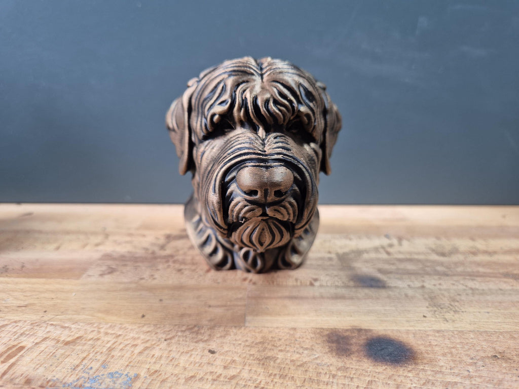 Schwarzer Russischer Terrier – detailreiche Hundebüste mit Bart | 19 Farben & 3 Größen | Made in Germany