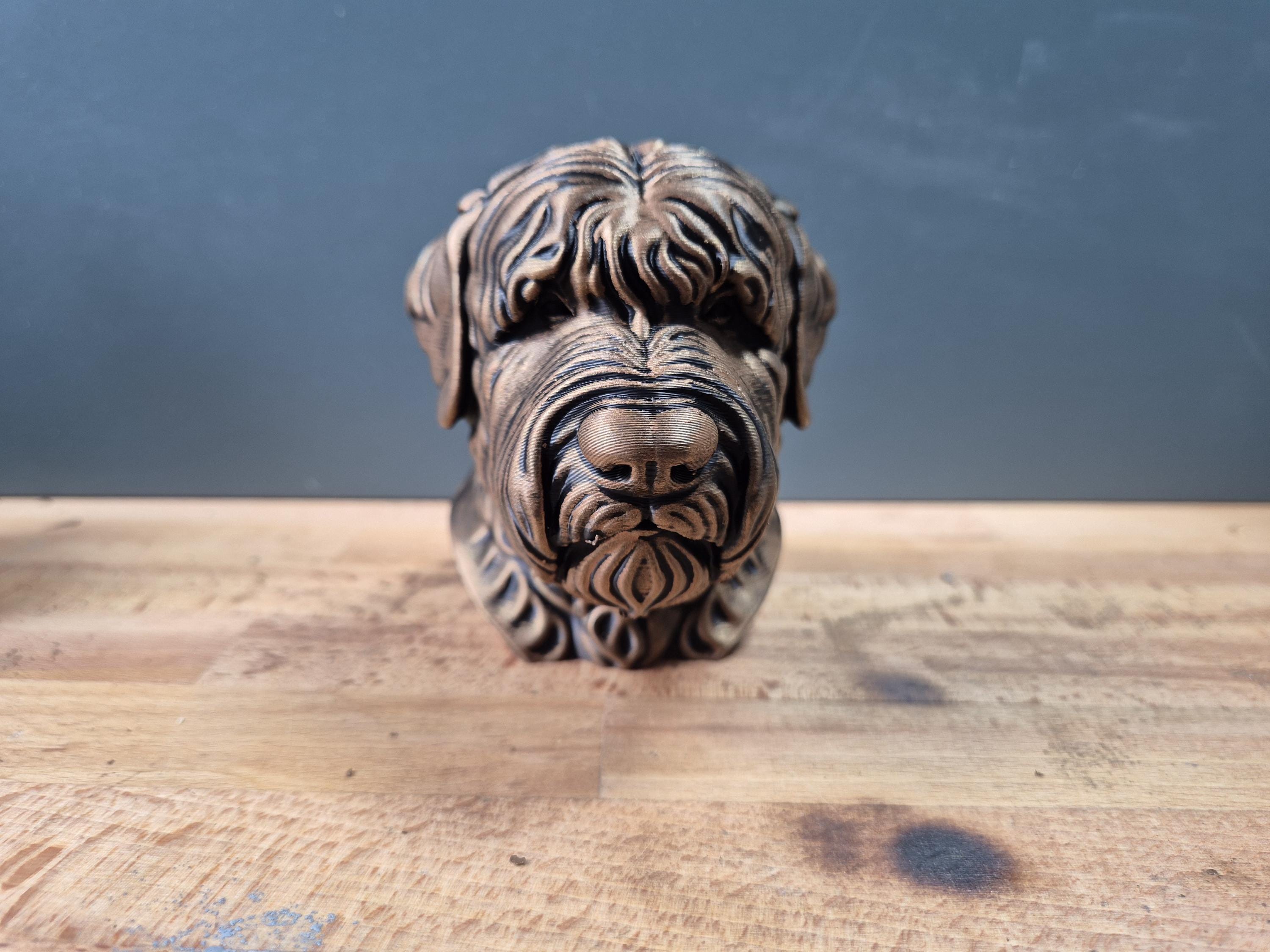 Schwarzer Russischer Terrier – detailreiche Hundebüste mit Bart | 19 Farben & 3 Größen | Made in Germany