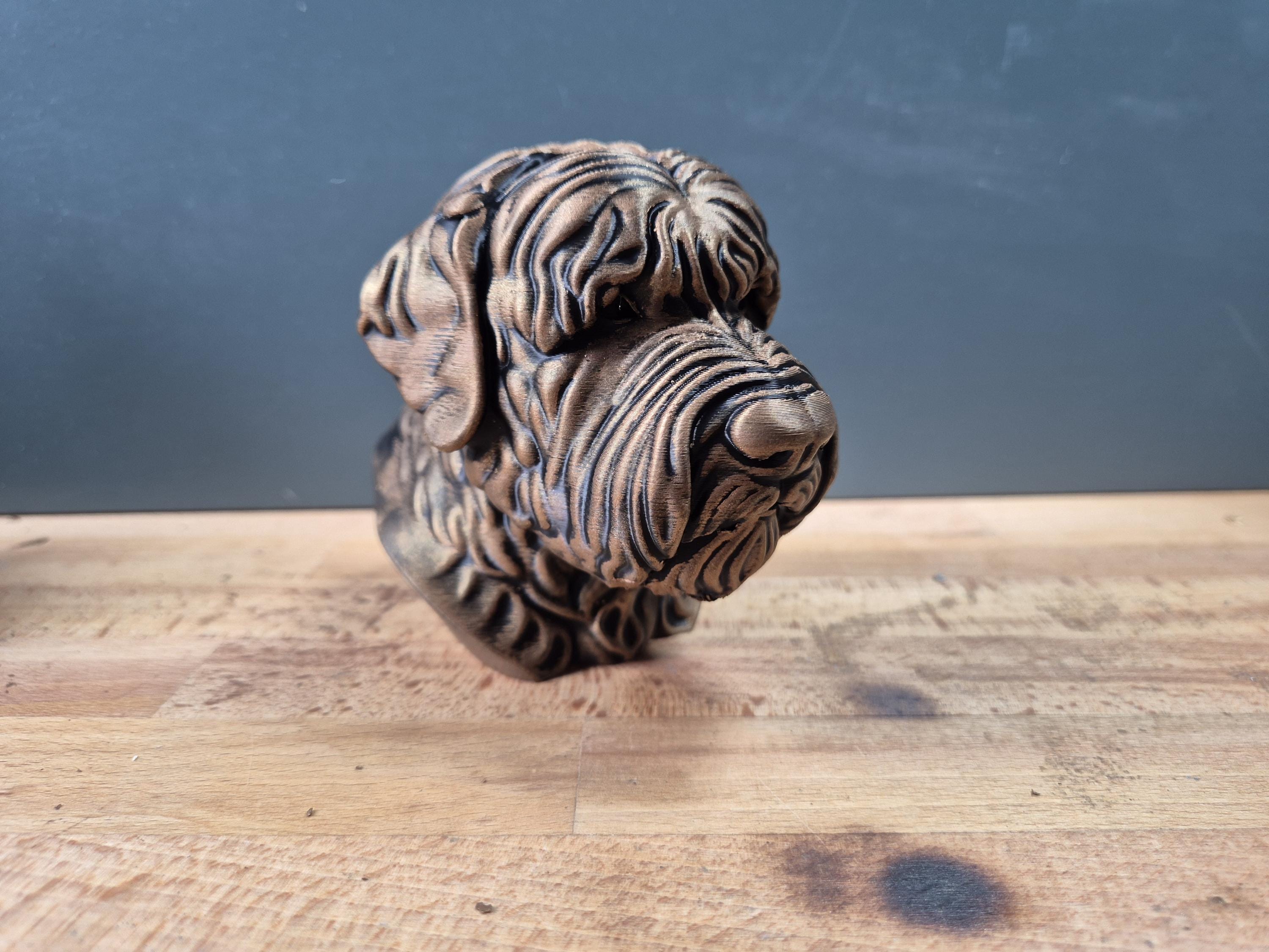 Schwarzer Russischer Terrier – detailreiche Hundebüste mit Bart | 19 Farben & 3 Größen | Made in Germany