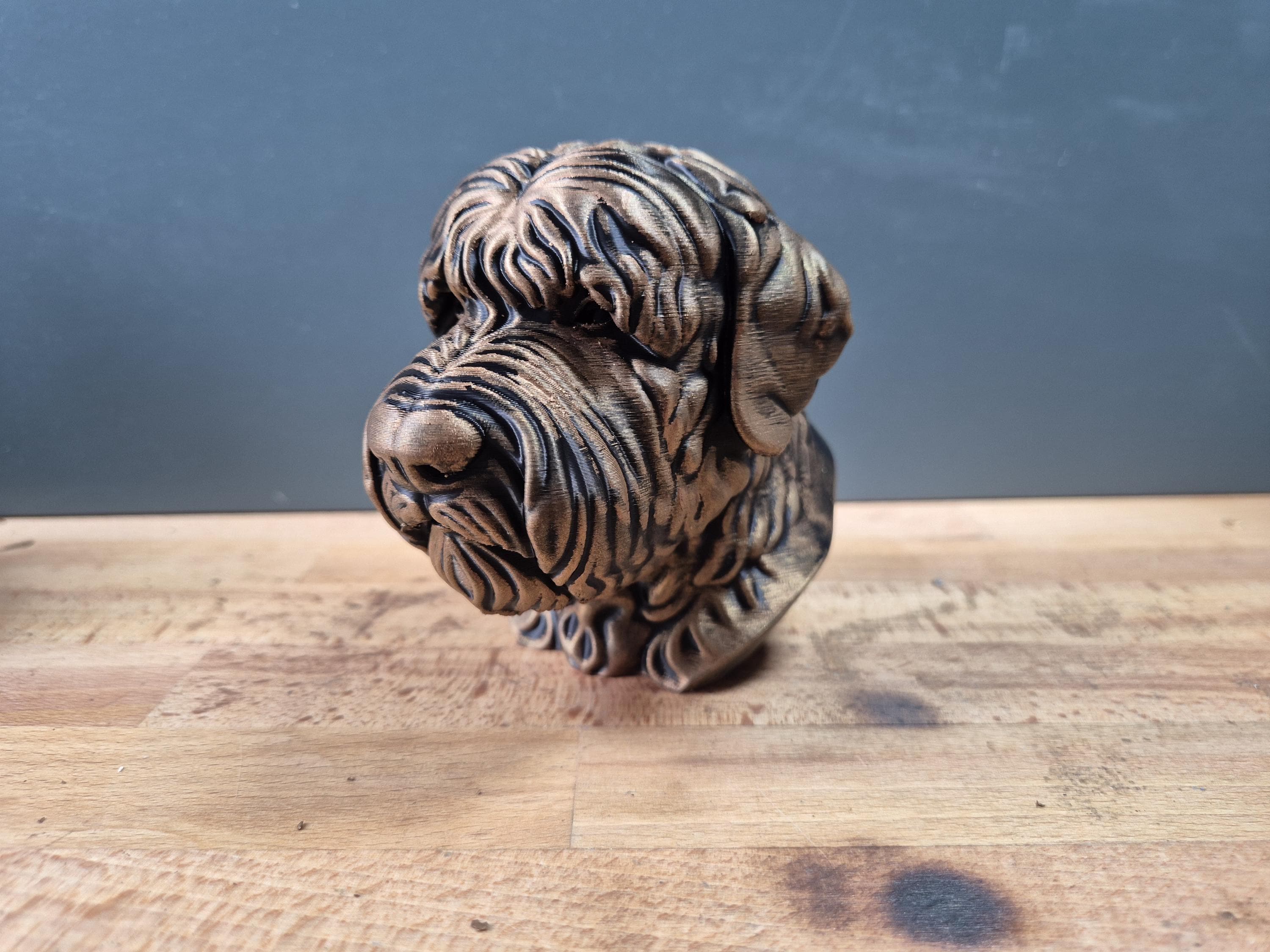 Schwarzer Russischer Terrier – detailreiche Hundebüste mit Bart | 19 Farben & 3 Größen | Made in Germany
