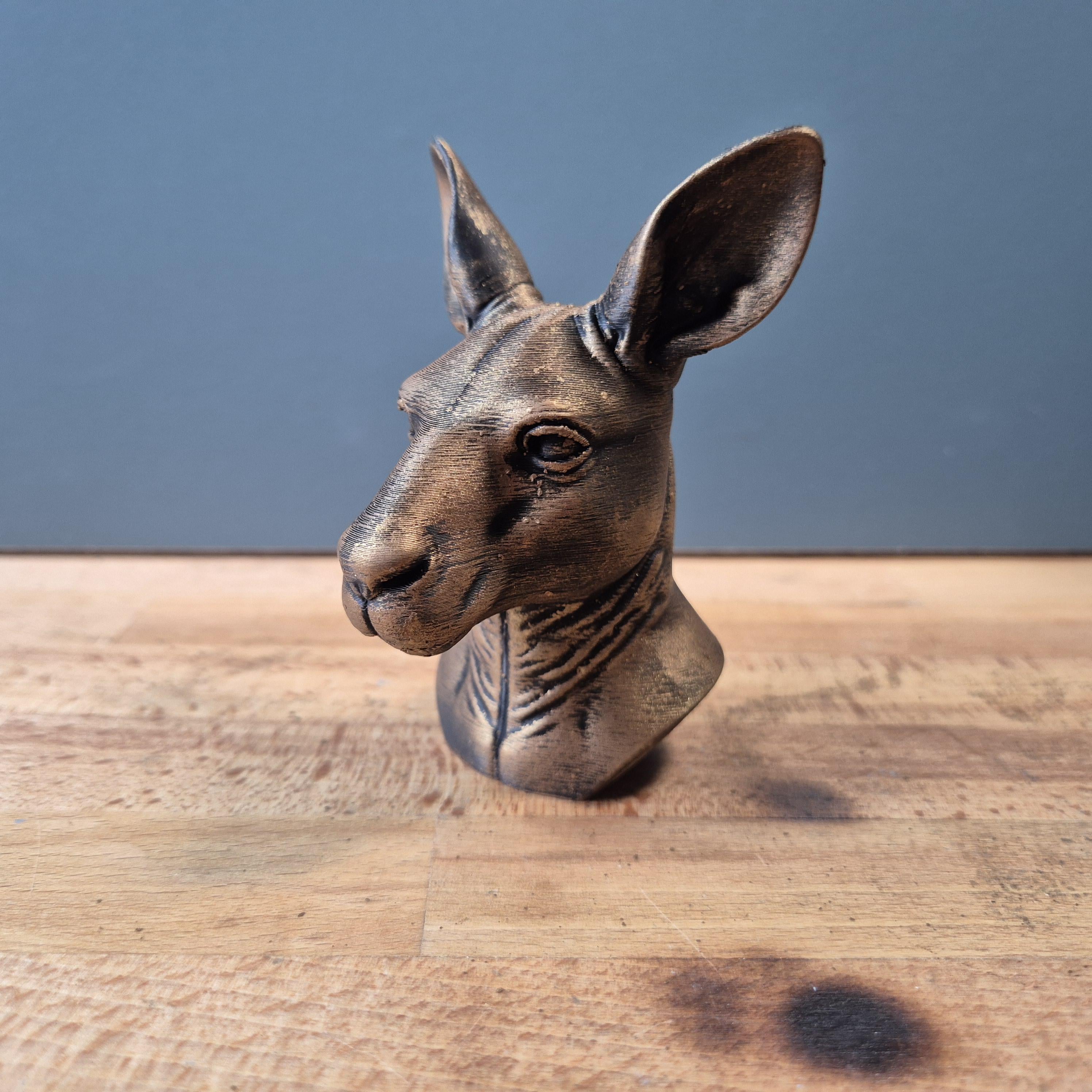 Wallaby – detailreiche Tierbüste mit langen Ohren | 19 Farben & 3 Größen | Made in Germany