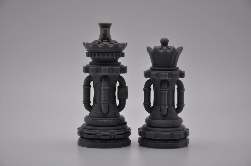 Steampunk-Staunton-Schachfigurenset – komplettes 32-teiliges, 3D-gedrucktes PLA-Schachset | Geschenk für Schachfans | Made in Germany FehnFactory