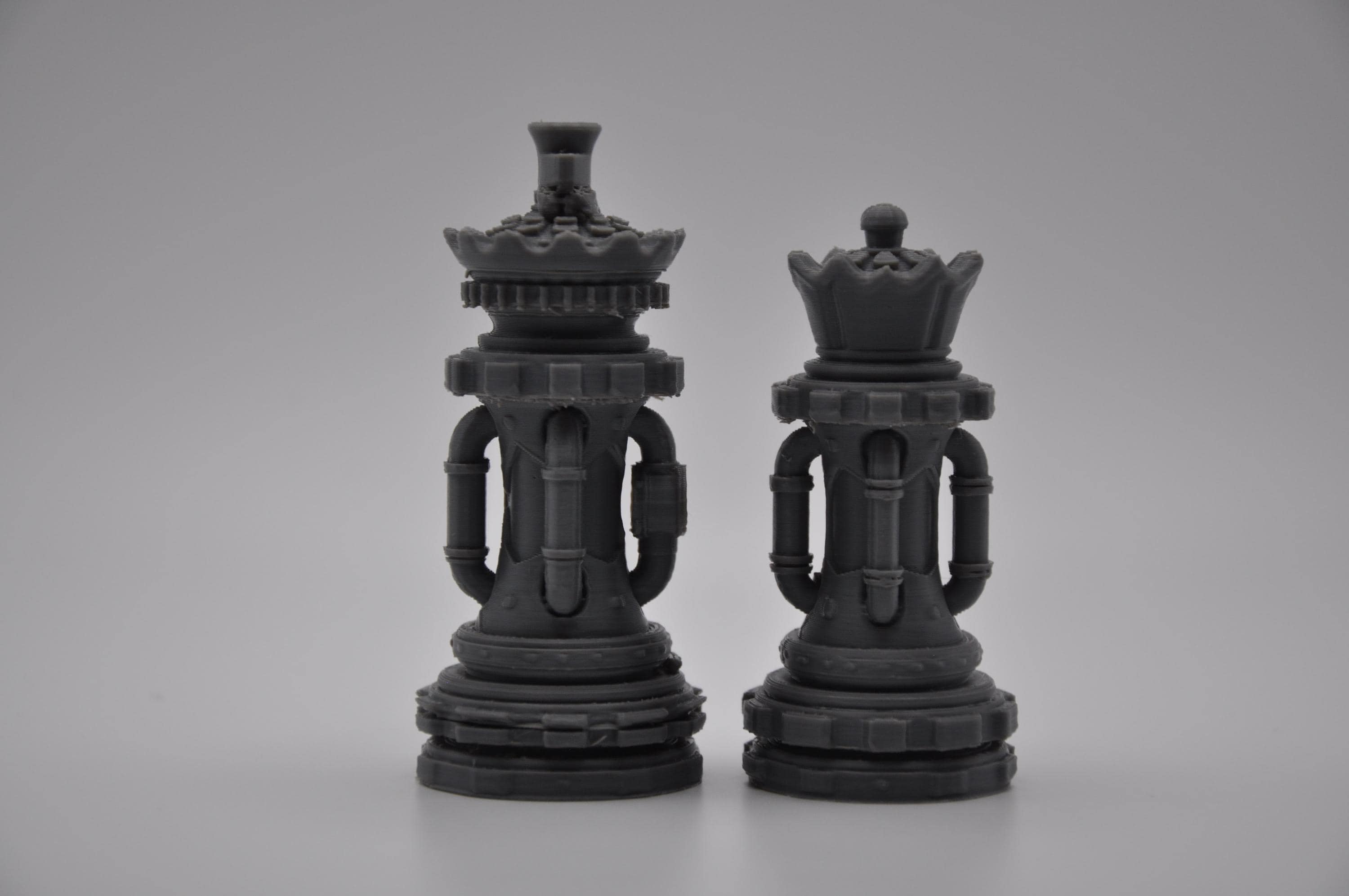 Steampunk-Staunton-Schachfigurenset – komplettes 32-teiliges, 3D-gedrucktes PLA-Schachset | Geschenk für Schachfans | Made in Germany FehnFactory