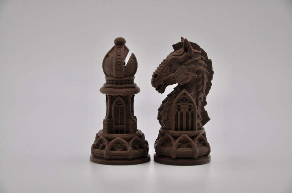 Gothic-Staunton-Schachfigurenset – komplettes 32-teiliges, 3D-gedrucktes PLA-Schachset | Geschenk für Schachfans | Made in Germany FehnFactory
