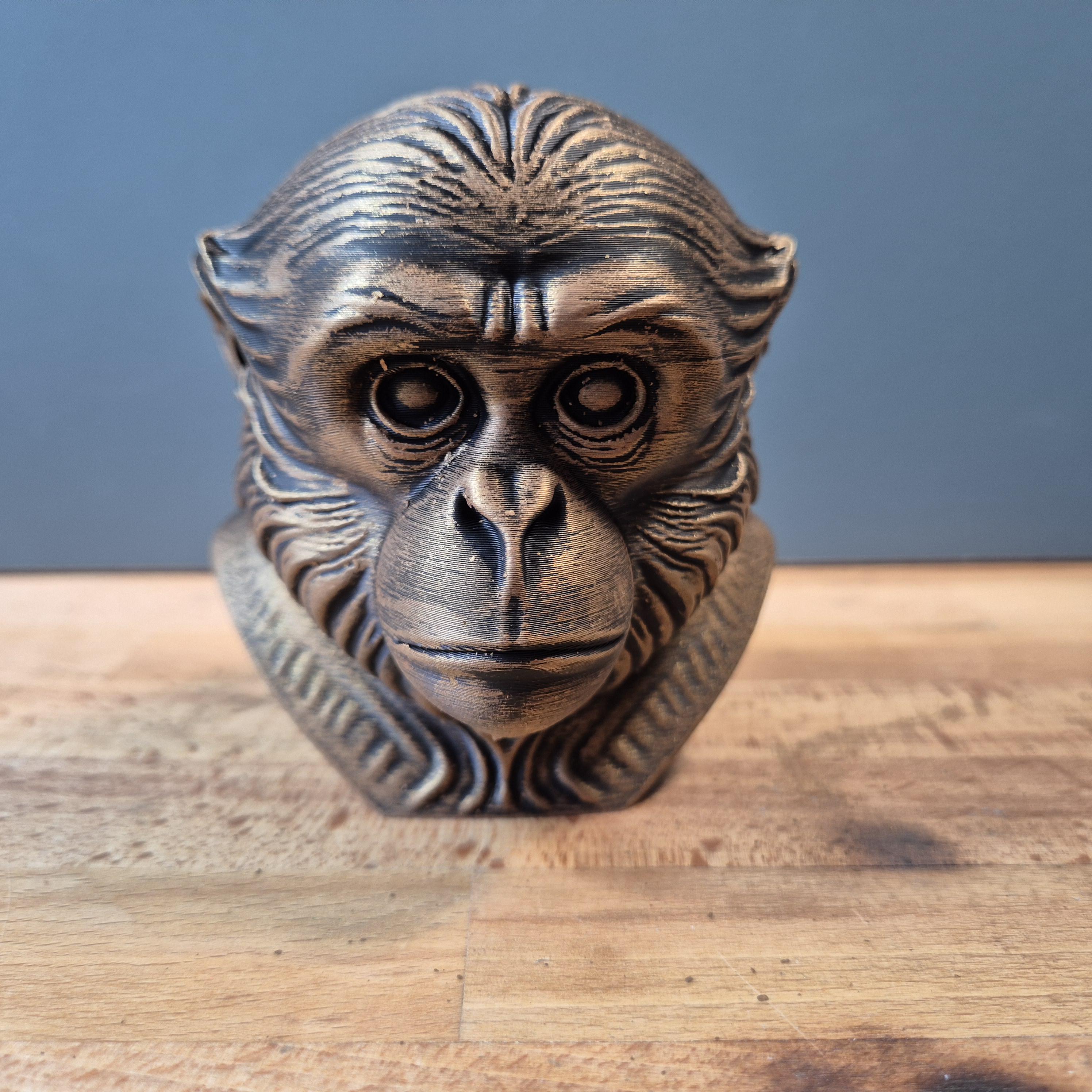 Gibbon – detailreiche Affenbüste mit intensivem Blick | 19 Farben & 3 Größen | Made in Germany