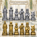 Fantasy-Helden-Schachfigurenset – komplettes 32-teiliges, 3D-gedrucktes PLA-Schachset | Geschenk für Schachfans | Made in Germany FehnFactory