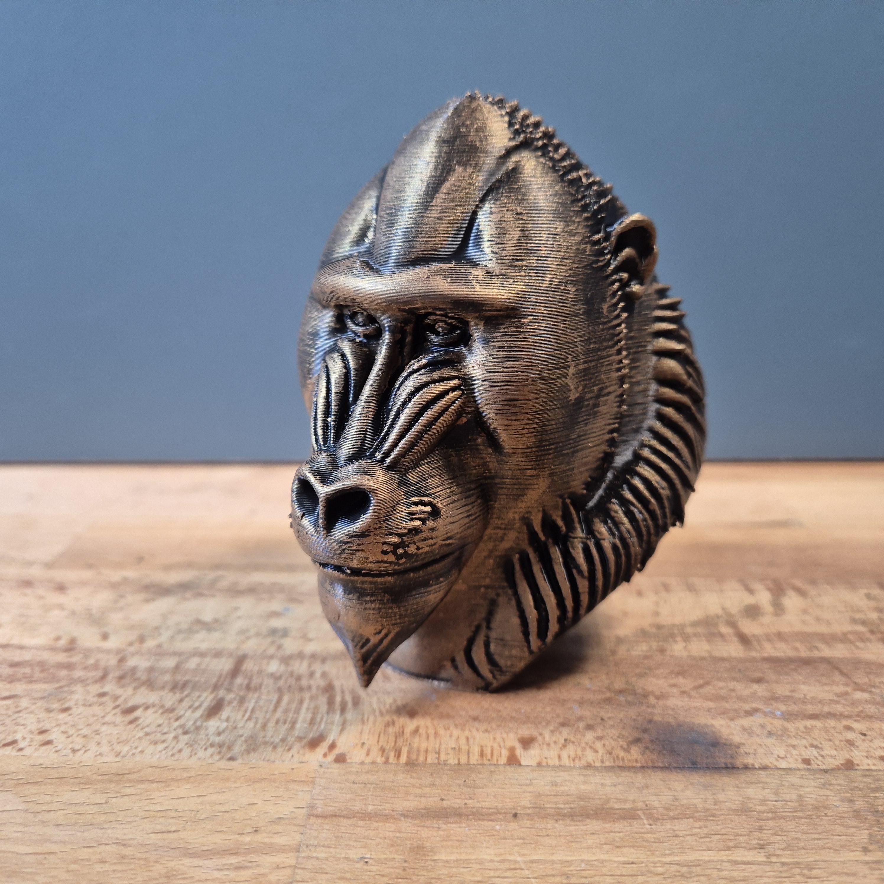 Mandrill – detailreiche Affenbüste mit markantem Gesicht | 19 Farben & 3 Größen | Made in Germany