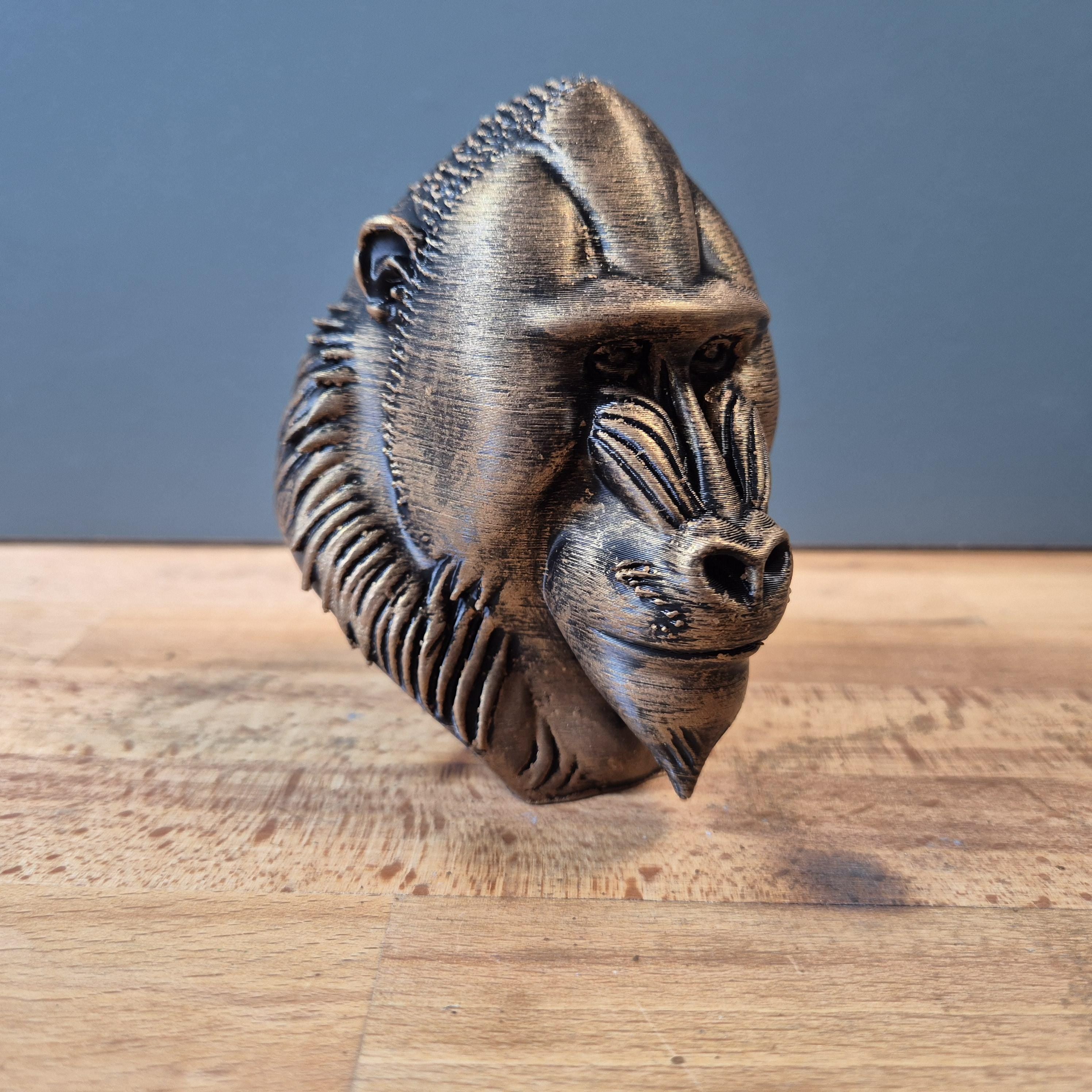Mandrill – detailreiche Affenbüste mit markantem Gesicht | 19 Farben & 3 Größen | Made in Germany