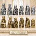 Lewis-inspiriertes Mittelalter-Schachfigurenset – komplettes 32-teiliges, 3D-gedrucktes PLA-Schachset | Sammlerstück | Made in Germany FehnFactory