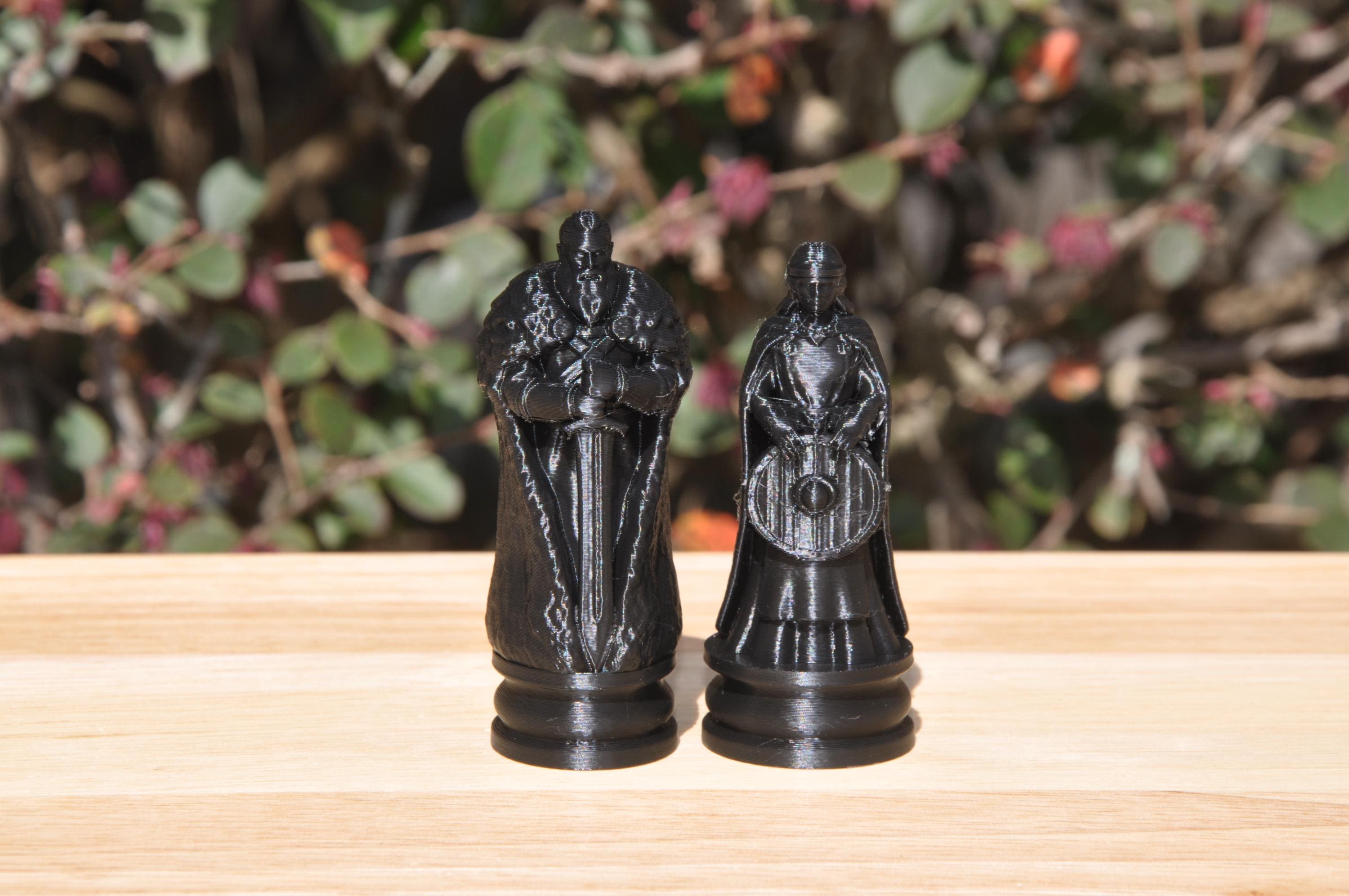 Wikinger-Schachfigurenset – komplettes 32-teiliges, 3D-gedrucktes PLA-Schachset | Geschenk für Schachfans | Sammlerstück | Made in Germany FehnFactory