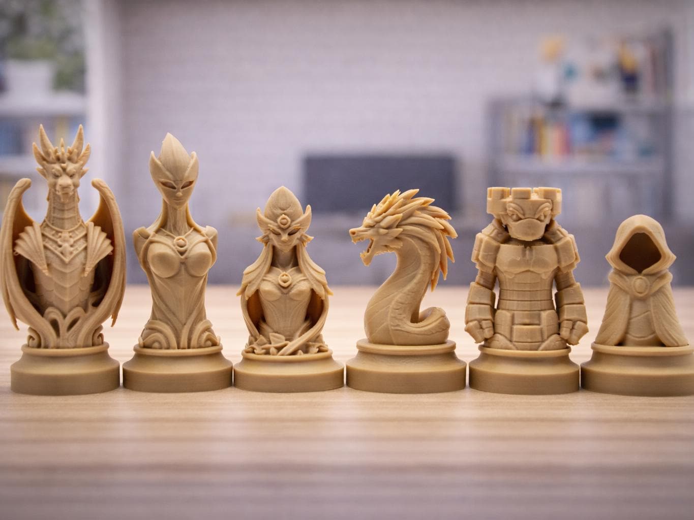 Fantasy-Schachfigurenset – komplettes 32-teiliges, 3D-gedrucktes PLA-Schachset | Geschenk für Schachfans | Sammlerstück | Made in Germany FehnFactory