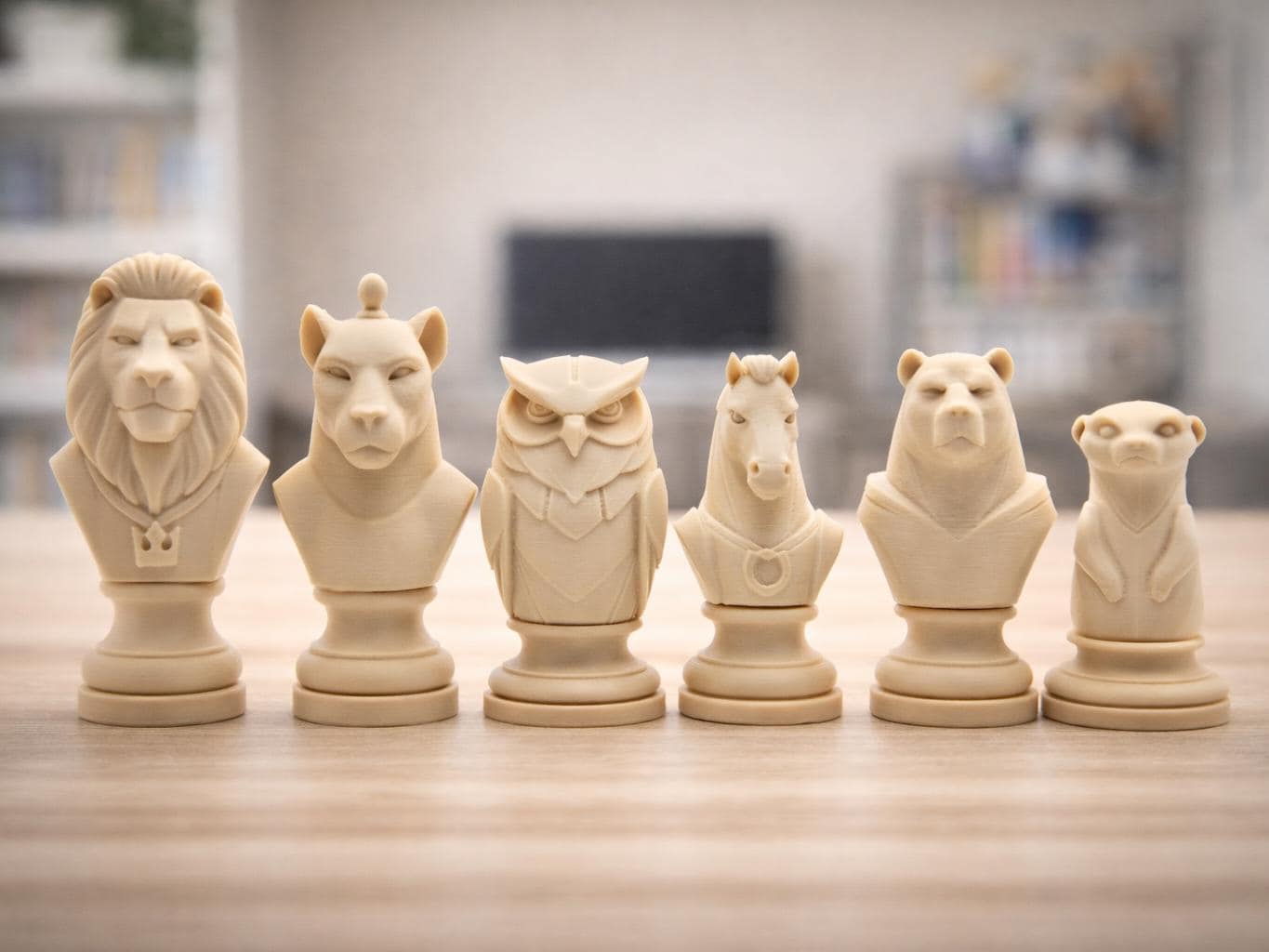 Wildtiere-Schachfigurenset – komplettes 32-teiliges, 3D-gedrucktes PLA-Schachset | Geschenk für Schachfans | Sammlerstück | Made in Germany FehnFactory