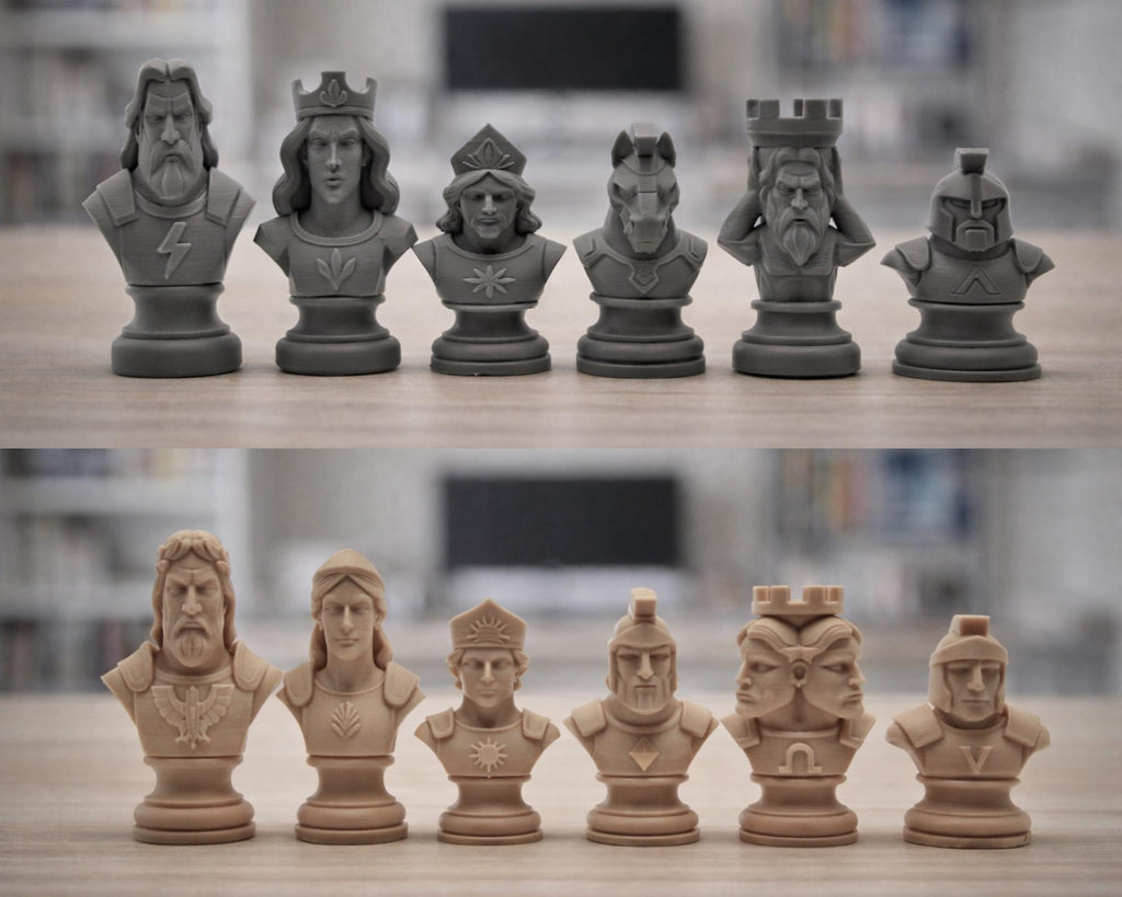 Griechische-Mythologie-Schachfigurenset – komplettes 32-teiliges, 3D-gedrucktes PLA-Schachset | Geschenk für Schachfans | Made in Germany FehnFactory