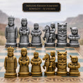 Indigene-Krieger-Schachfigurenset – komplettes 32-teiliges, 3D-gedrucktes PLA-Schachset | Geschenk für Schachfans | Made in Germany FehnFactory