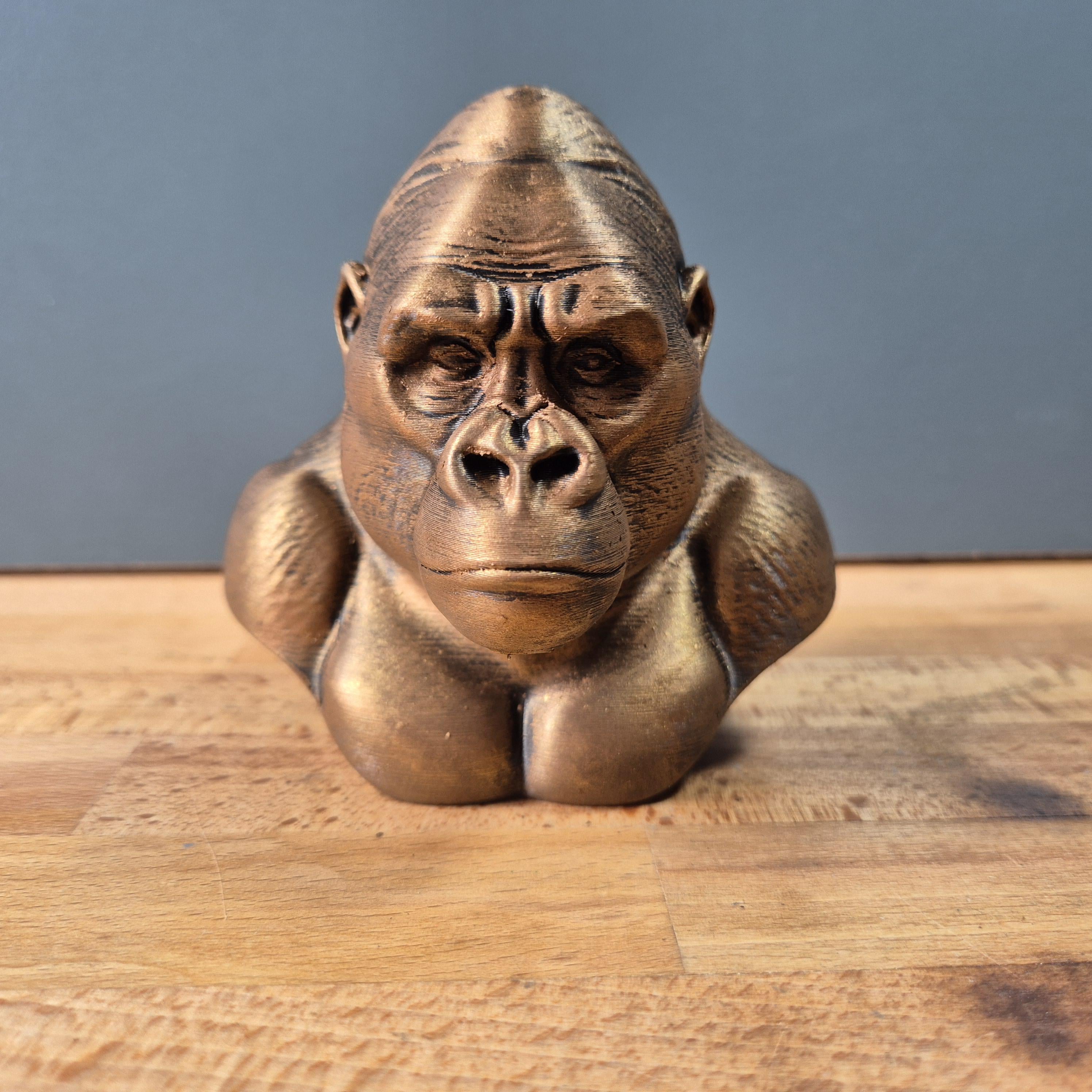 Gorilla – detailreiche Affenbüste mit markanter Stirn und kräftigen Schultern | 19 Farben & 3 Größen | Made in Germany