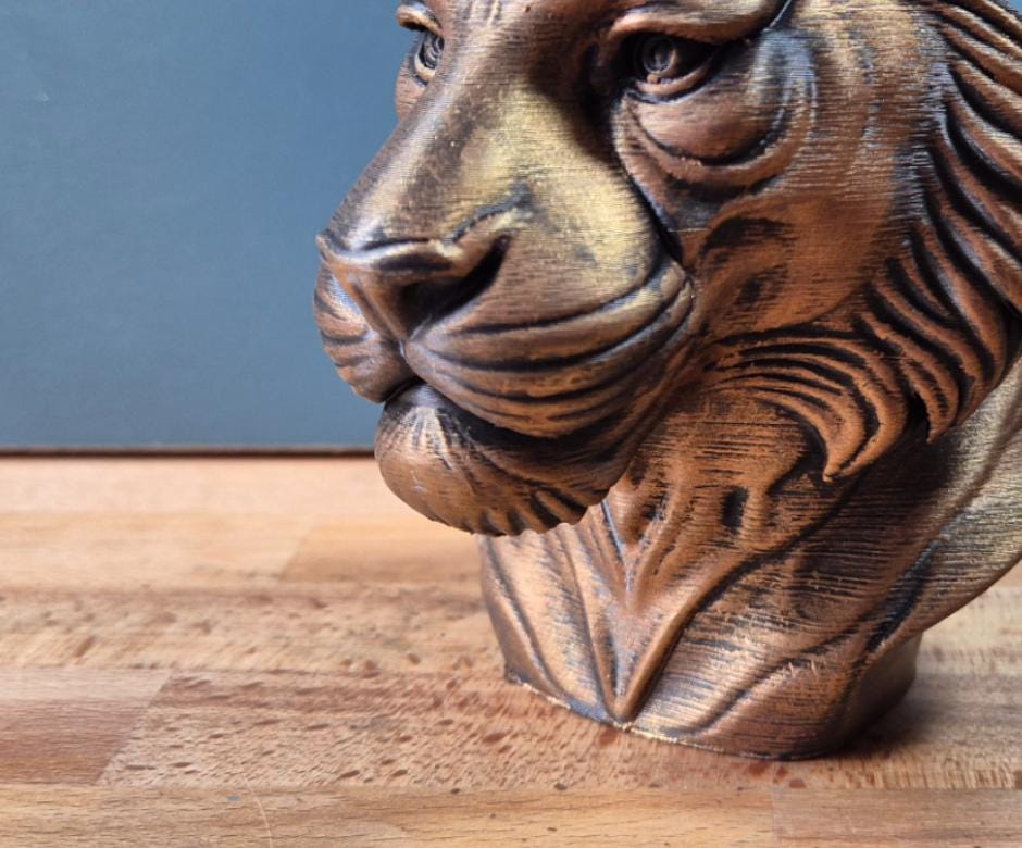 Tiger – detailreiche Raubkatzenbüste mit kräftiger Schnauze und Streifenrelief | 19 Farben & 3 Größen | Made in Germany