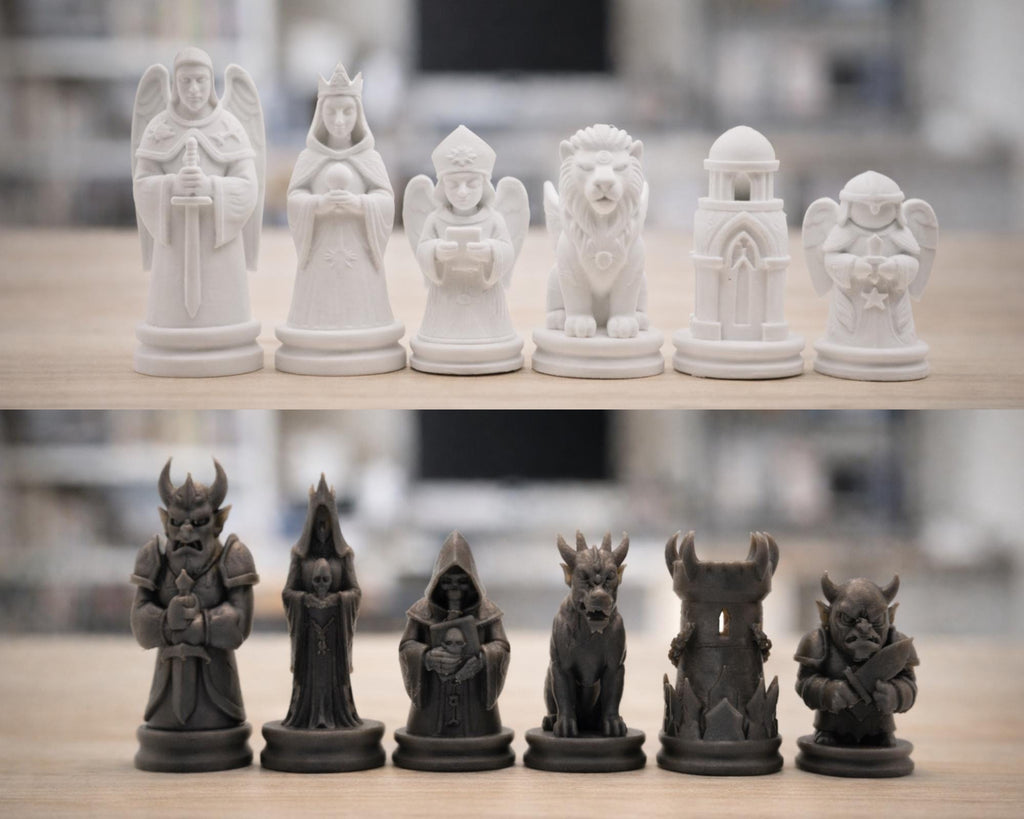 Unterwelt-Schachfigurenset – komplettes 32-teiliges, 3D-gedrucktes PLA-Schachset | Geschenk für Schachfans | Sammlerstück | Made in Germany