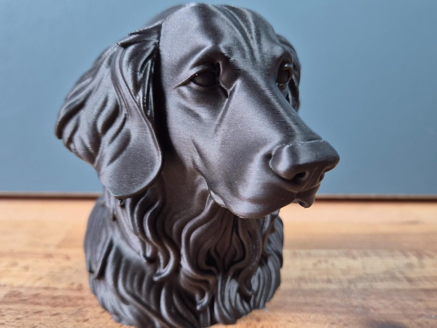 Flat-Coated Retriever – detailreiche Hundebüste mit langem Fell | 19 Farben & 3 Größen | Made in Germany
